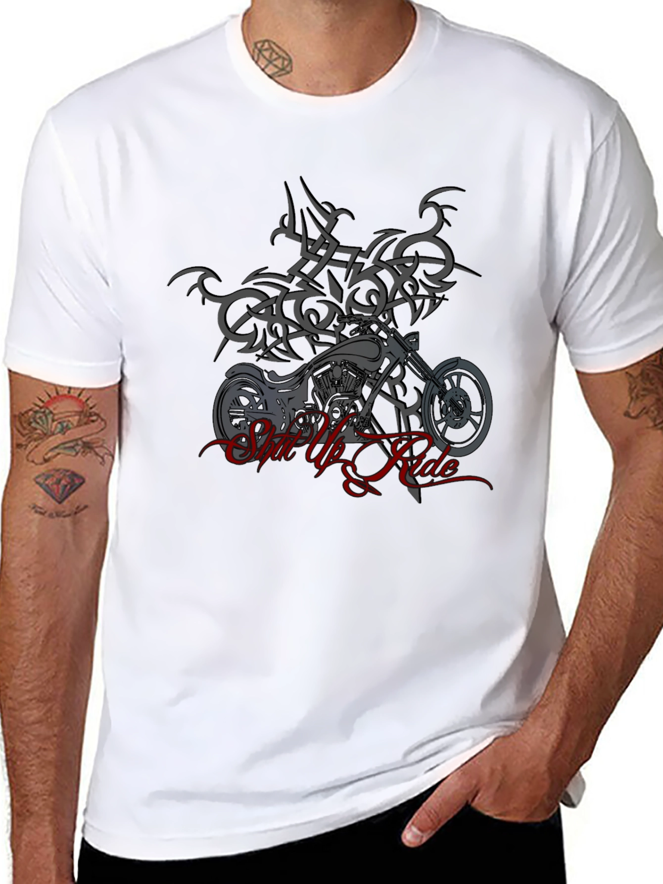Ride Motorcycle Graphic Black T-Shirt