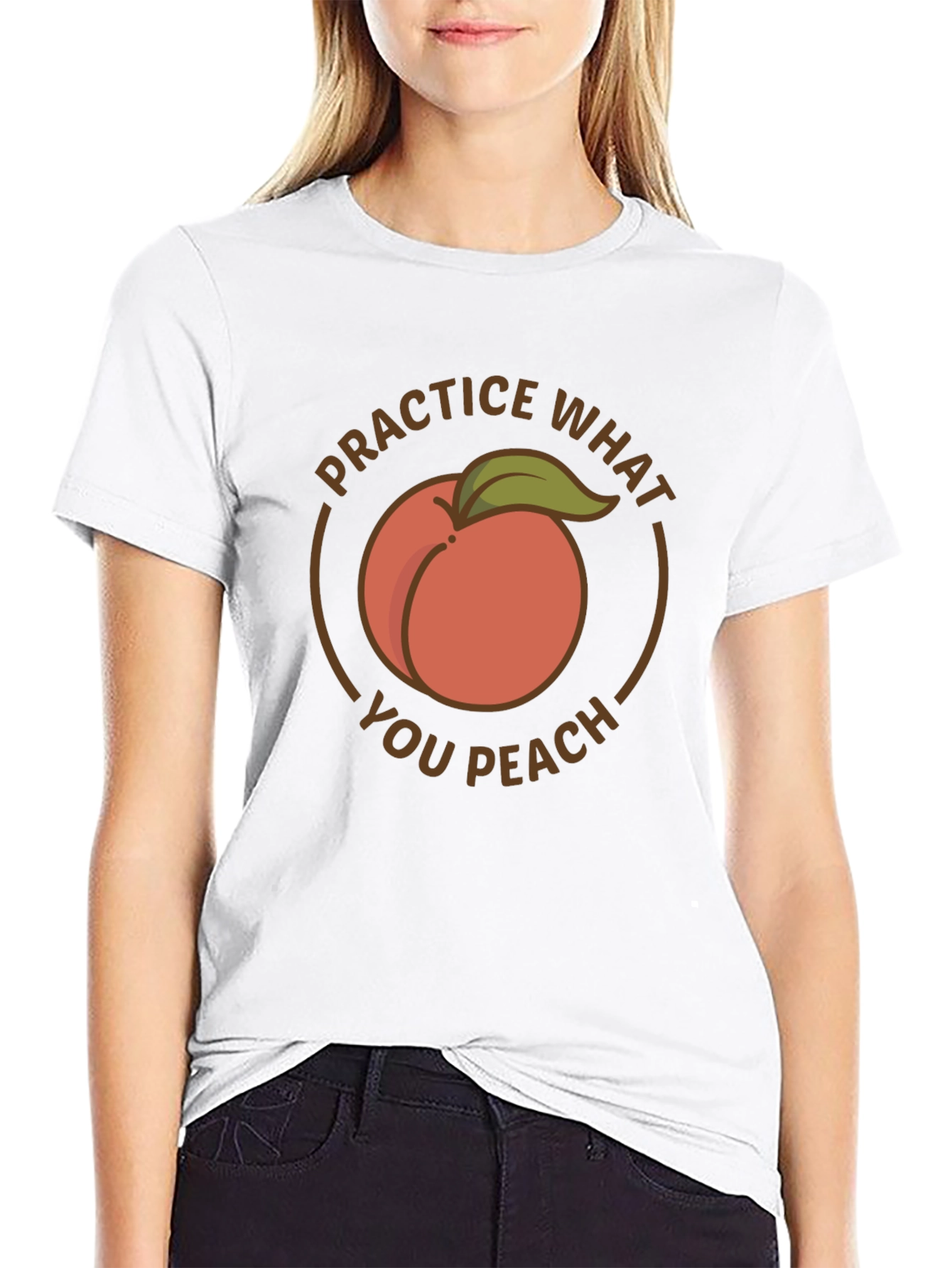 Practice What You Peach Black T-Shirt