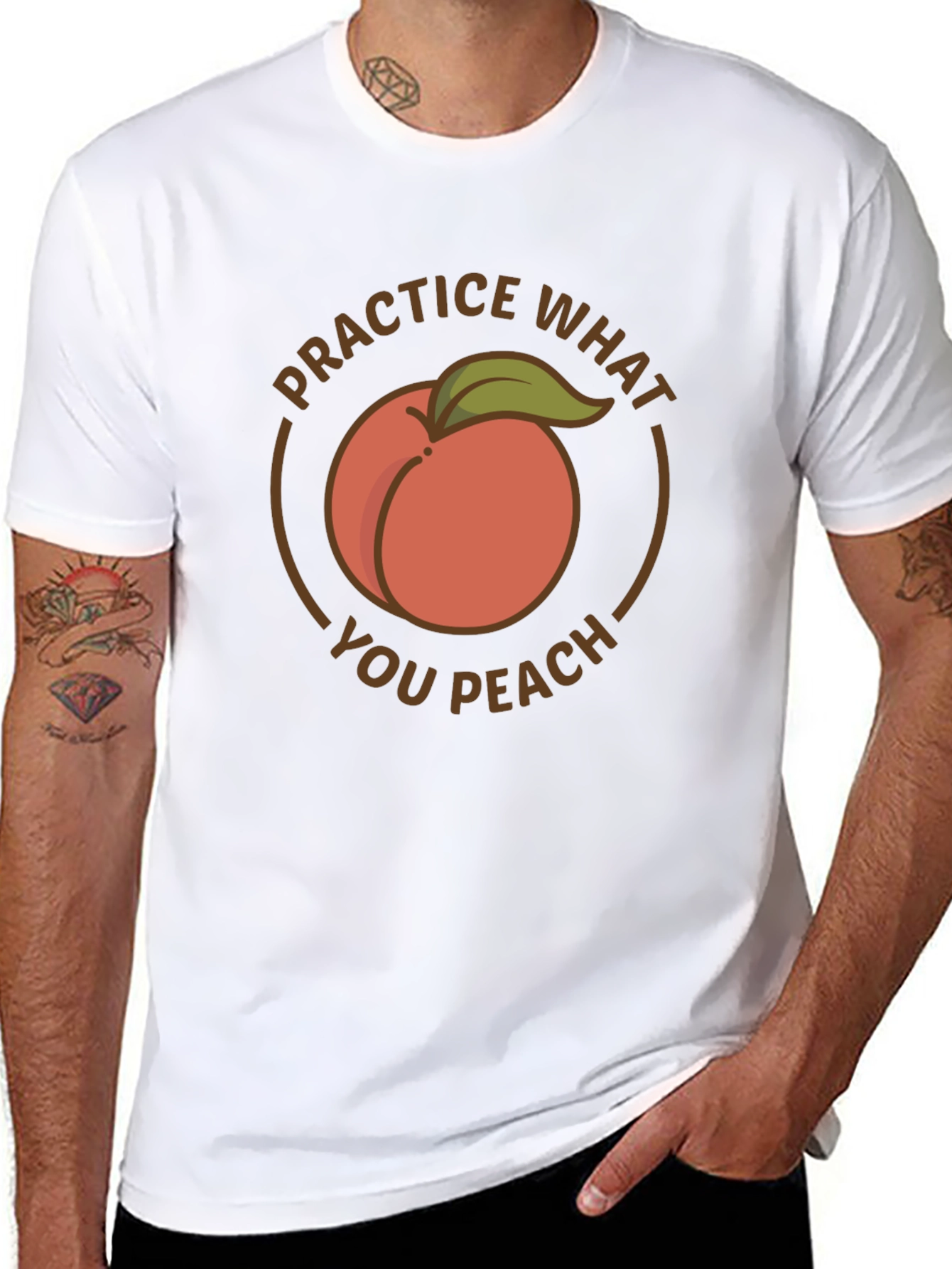 Practice What You Peach Black T-Shirt