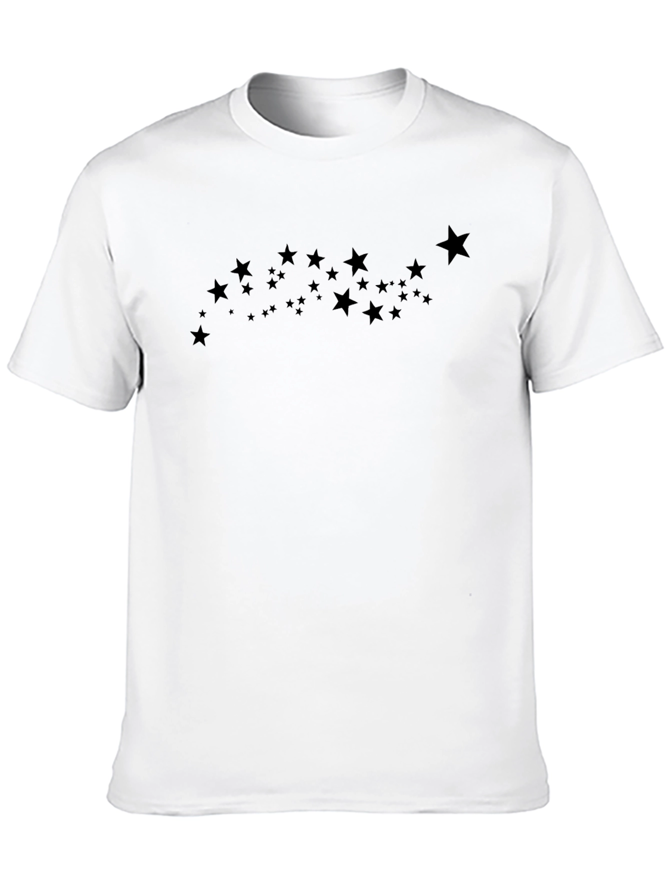 Mens Black T-Shirt with Starry Design