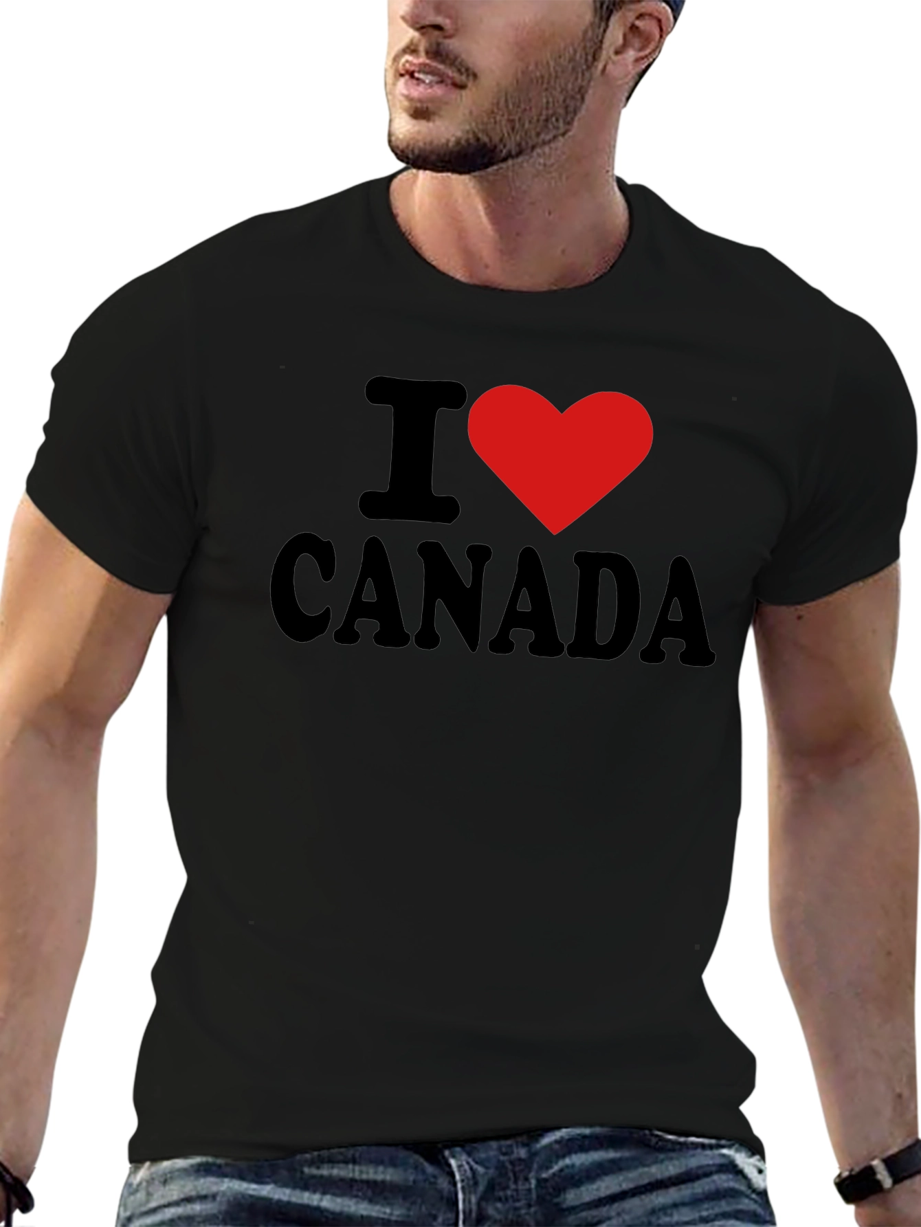 I Heart Canada T-Shirt - Black Cotton Graphic Tee