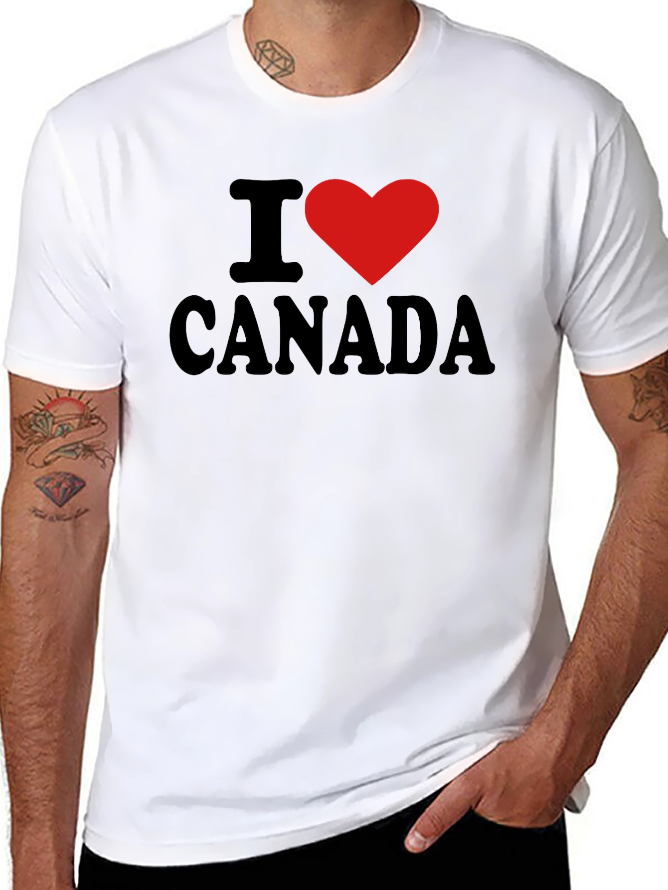 I Heart Canada T-Shirt - Black Cotton Graphic Tee