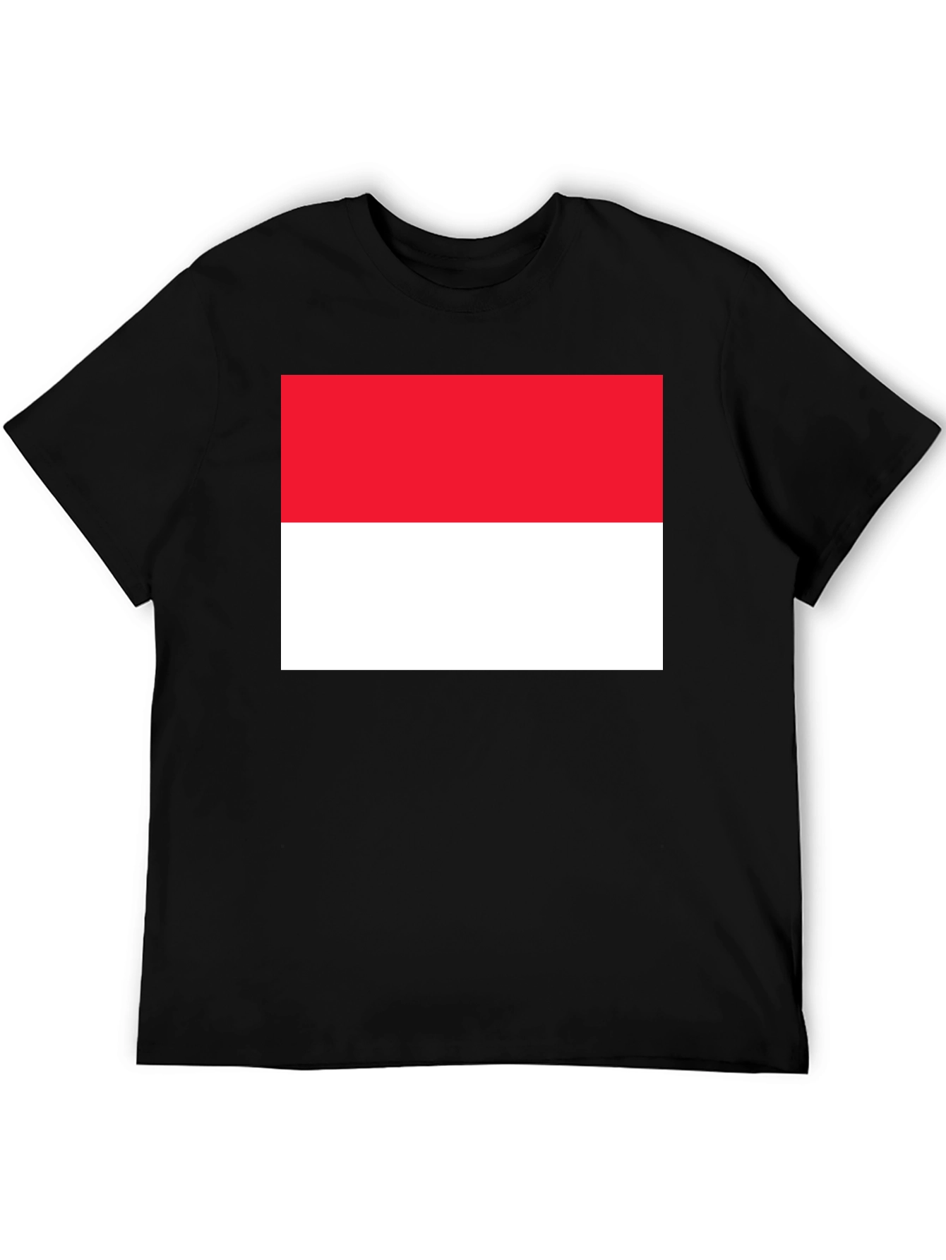 Indonesia Flag Graphic Tee - Black Cotton Blend T-Shirt