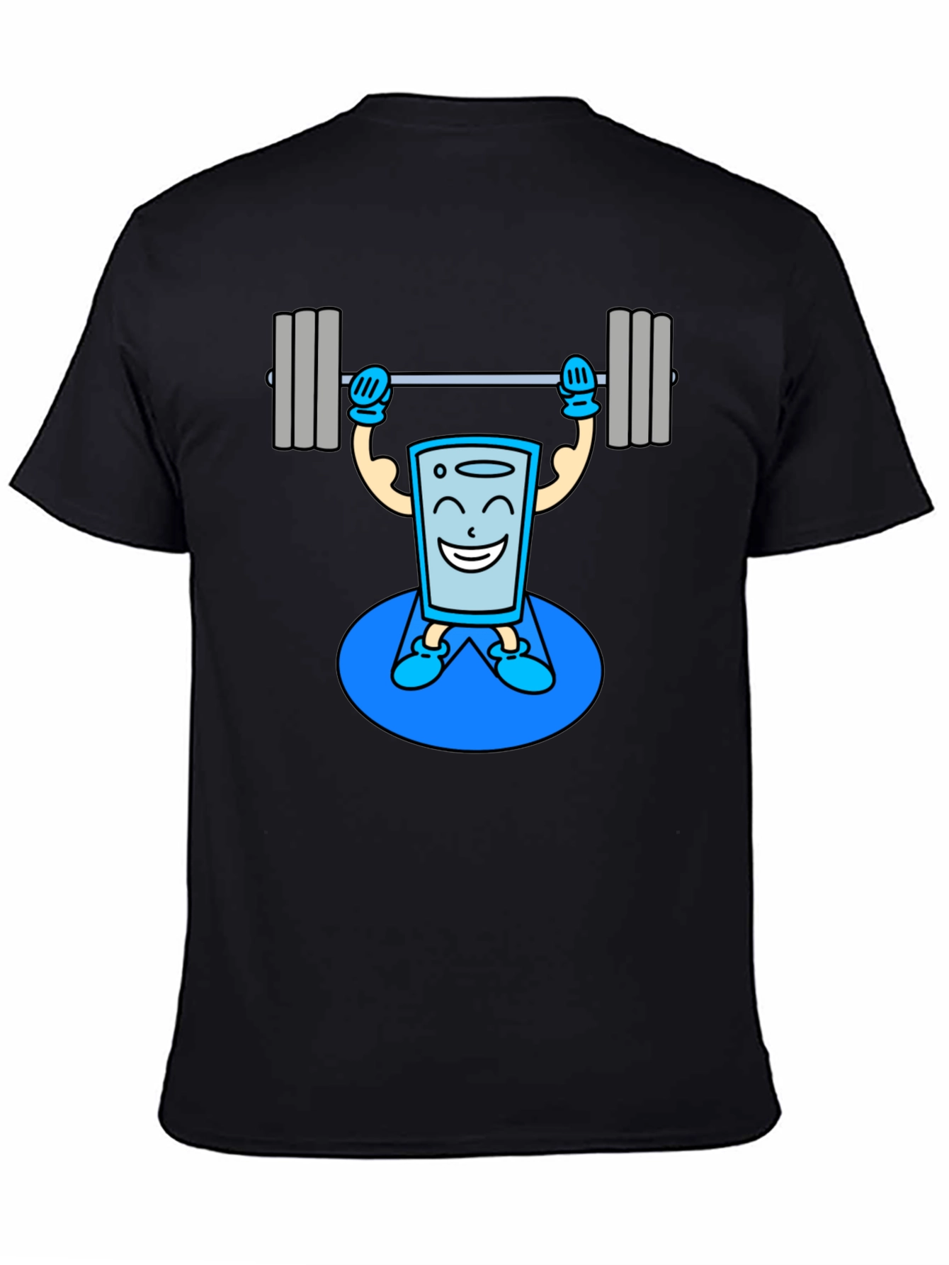 Funny Glass Water Weightlifting Graphic T-Shirt
