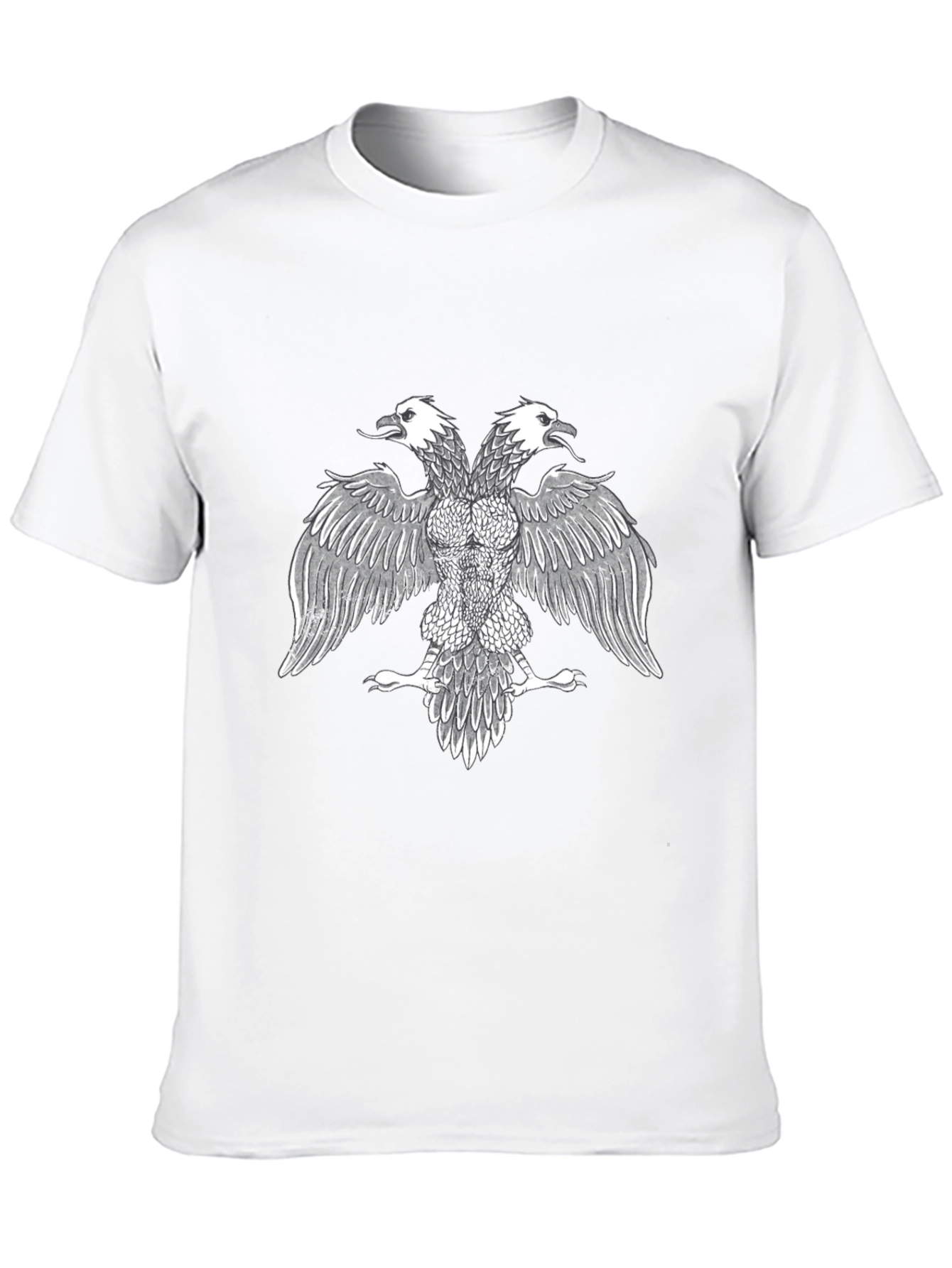 Black T-Shirt with Double-Headed Eagle Print