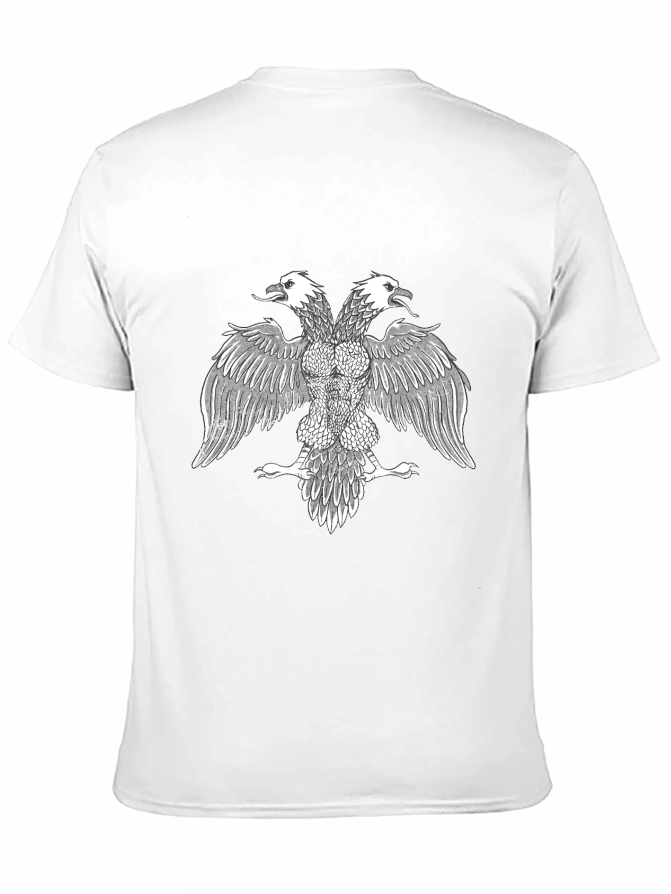 Black T-Shirt with Double-Headed Eagle Print