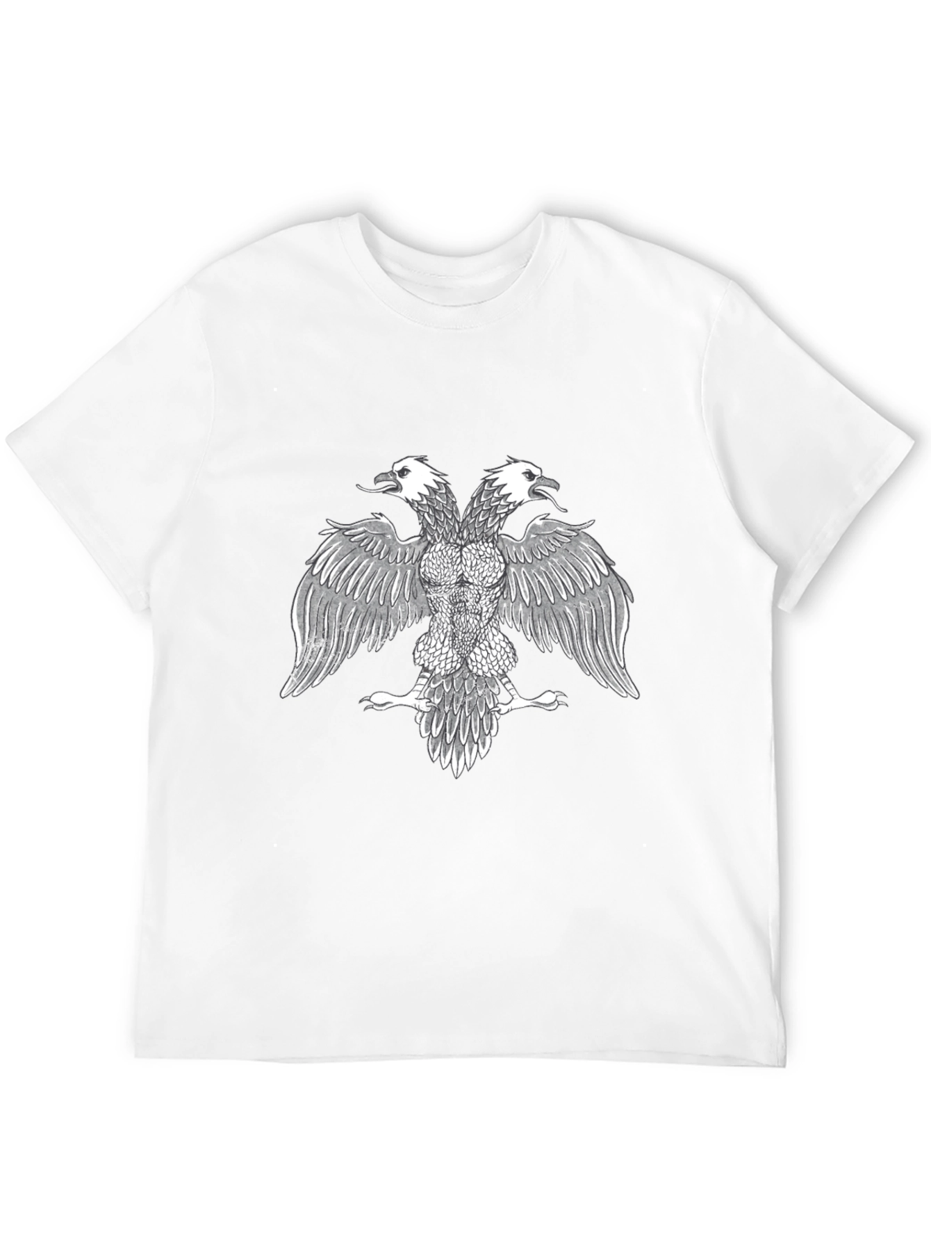 Black T-Shirt with Double-Headed Eagle Print