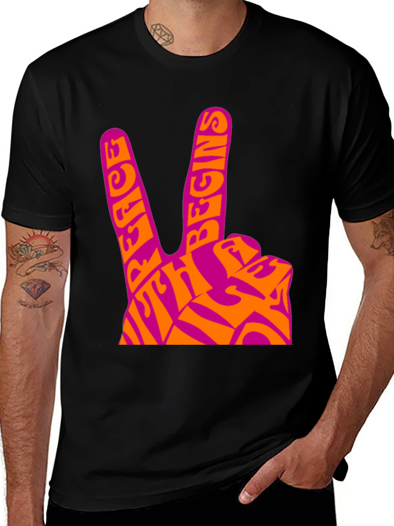 Peace Begins With Me T-Shirt - Retro Design
