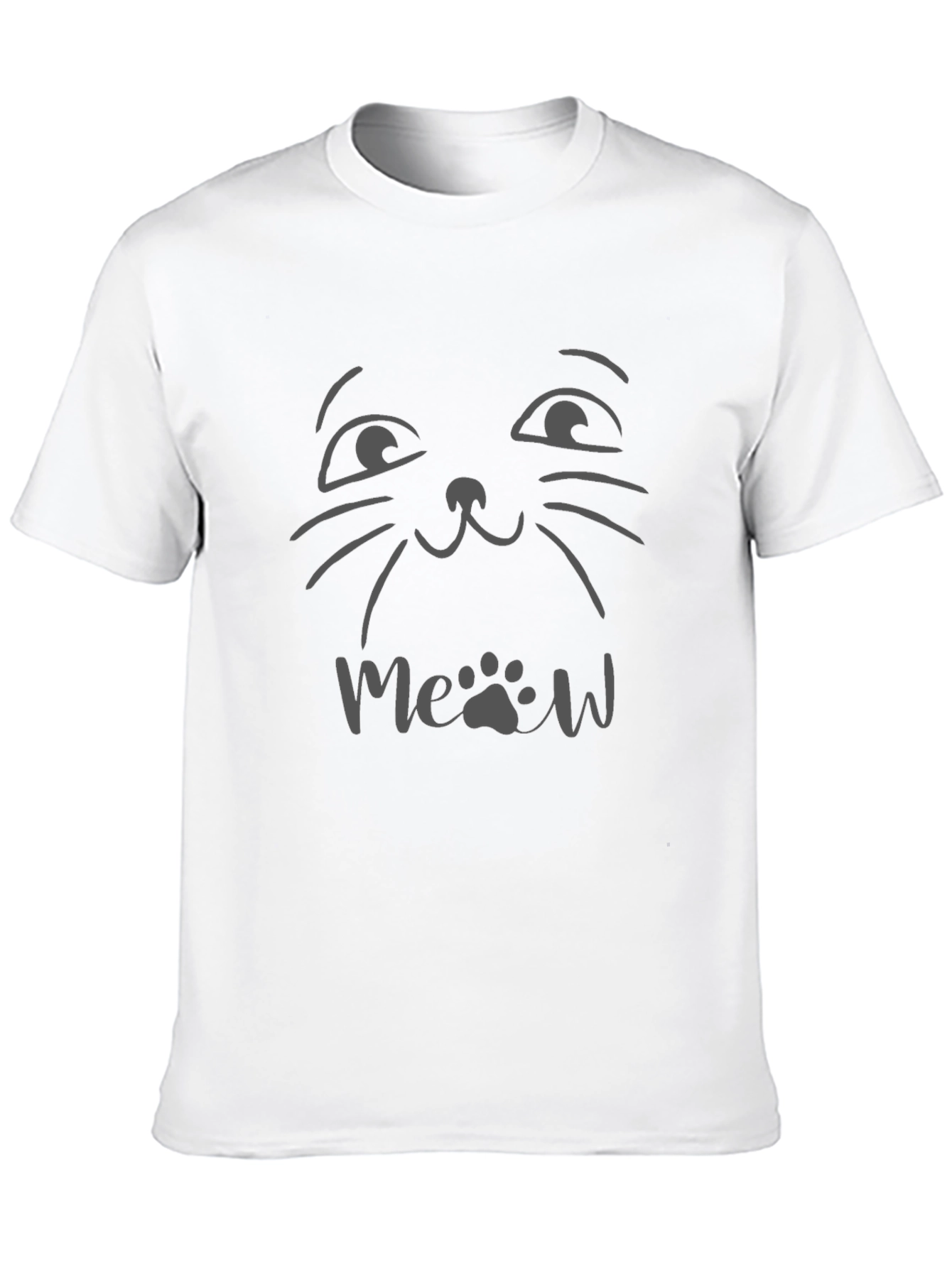 Cute Cat Meow T-Shirt - Black Graphic Tee
