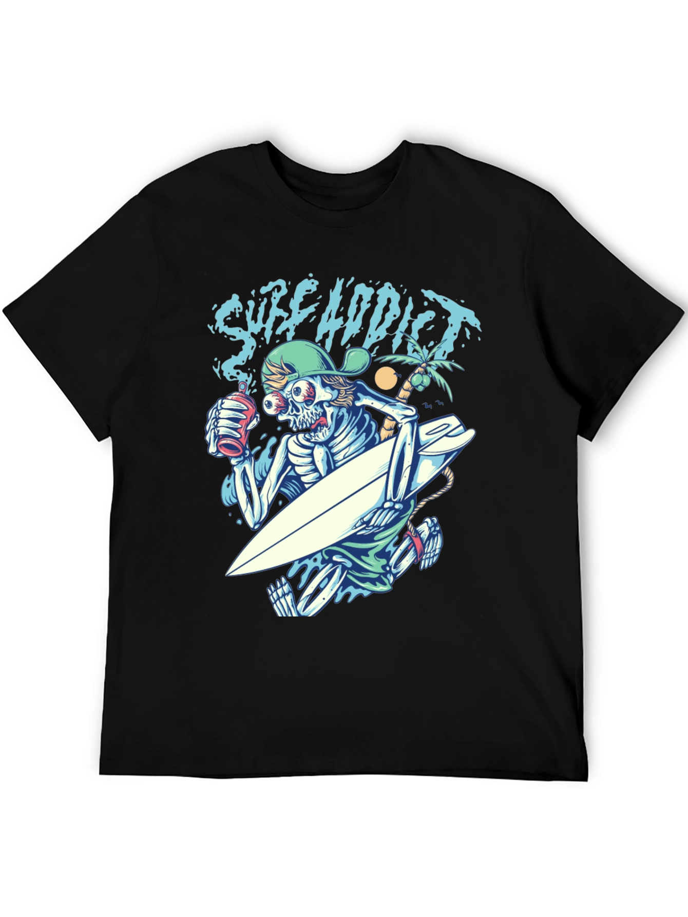 Surf Addict Skeleton Graphic T-Shirt