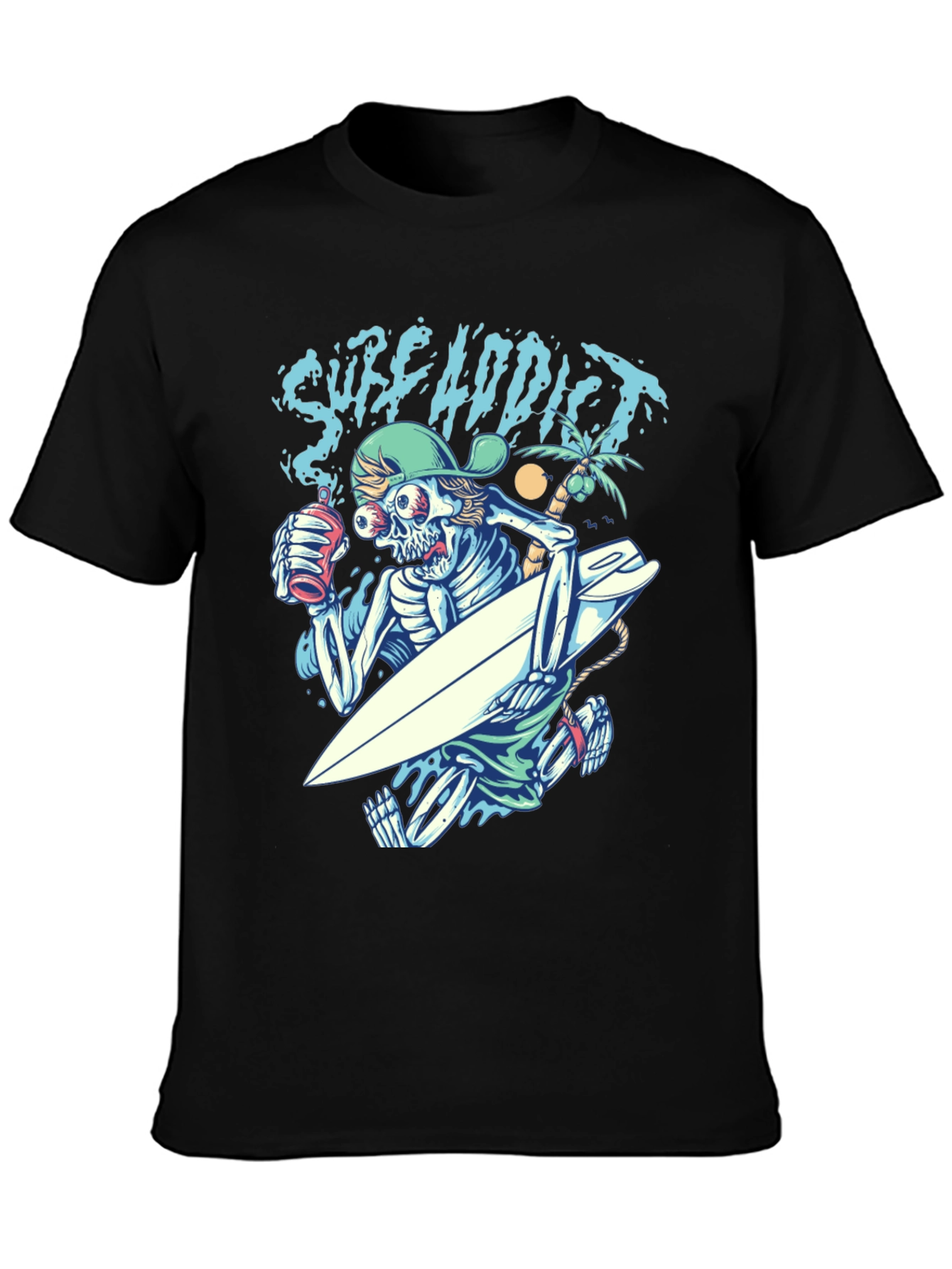 Surf Addict Skeleton Graphic T-Shirt