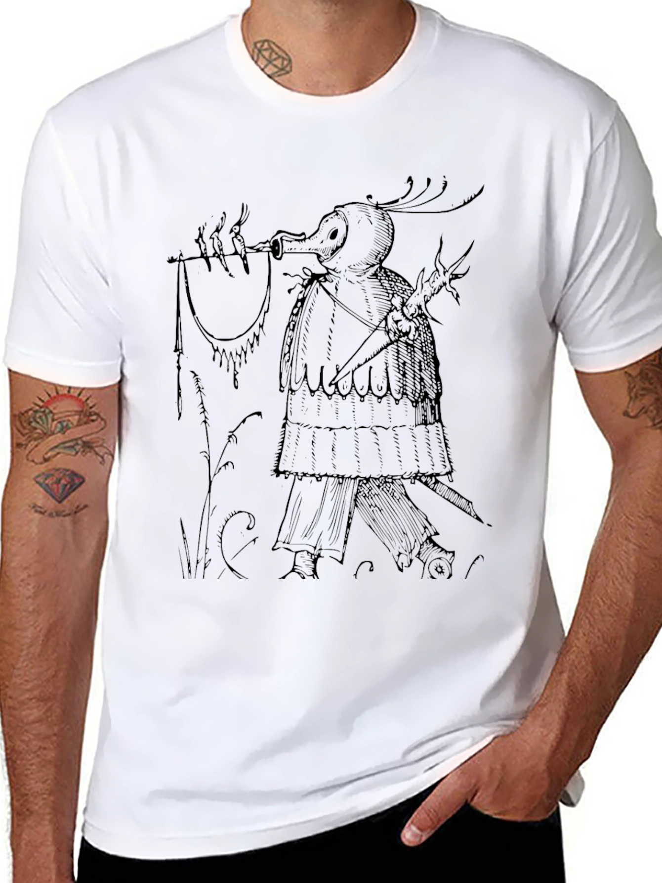 Plague Doctor Tee - Unique Graphic Print T-Shirt