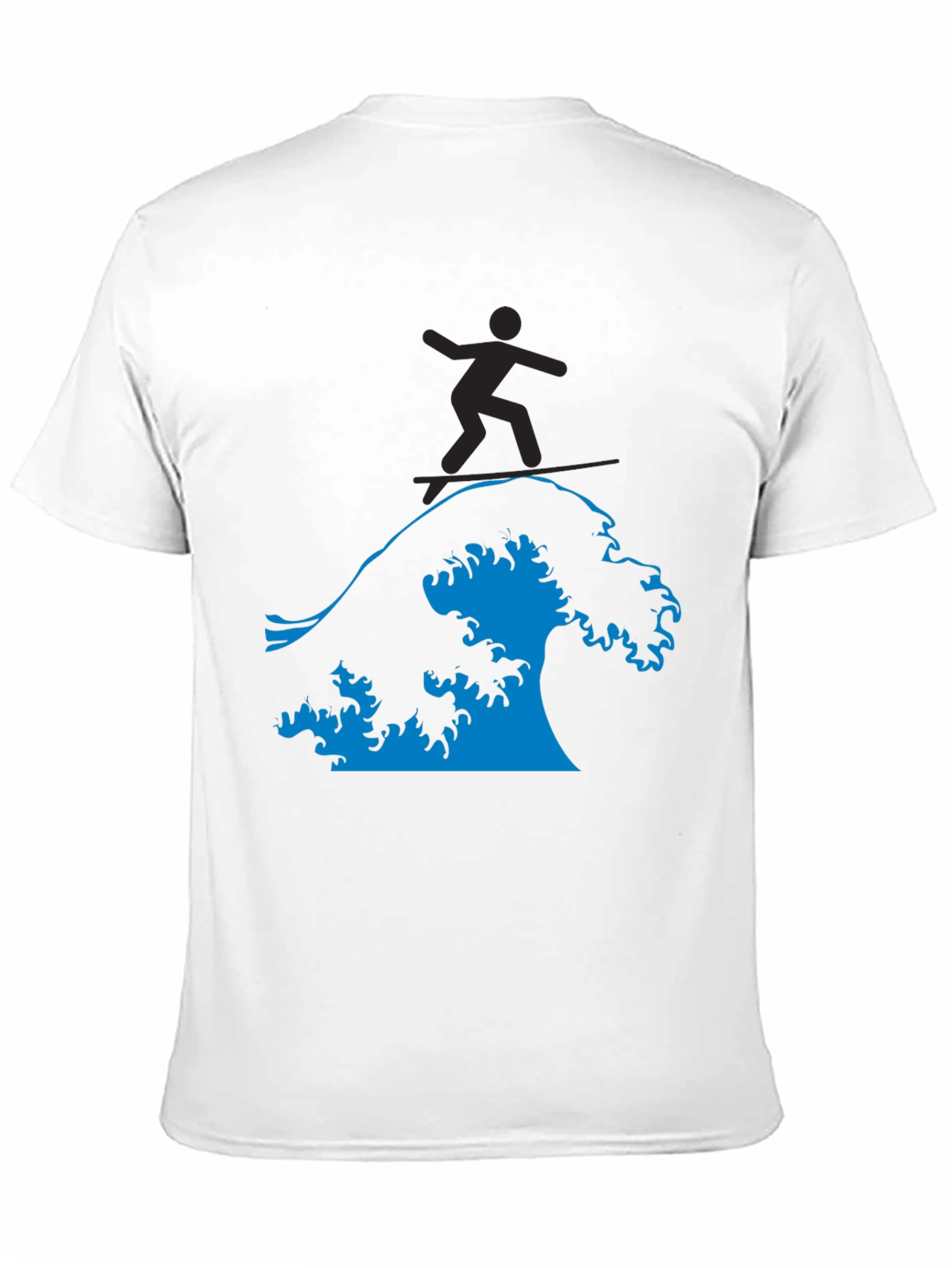 Surfing Wave Graphic Tee - Black