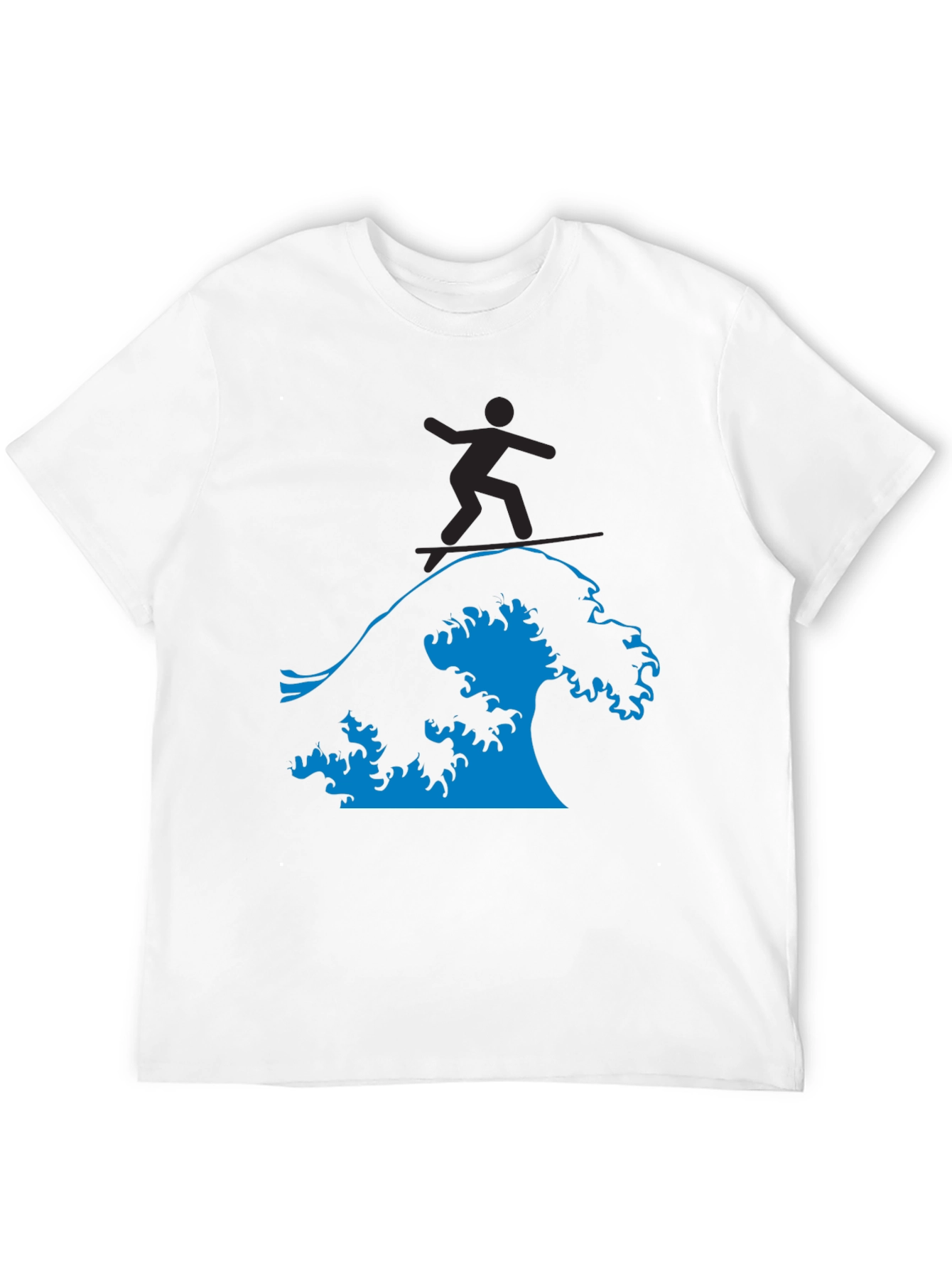Surfing Wave Graphic Tee - Black