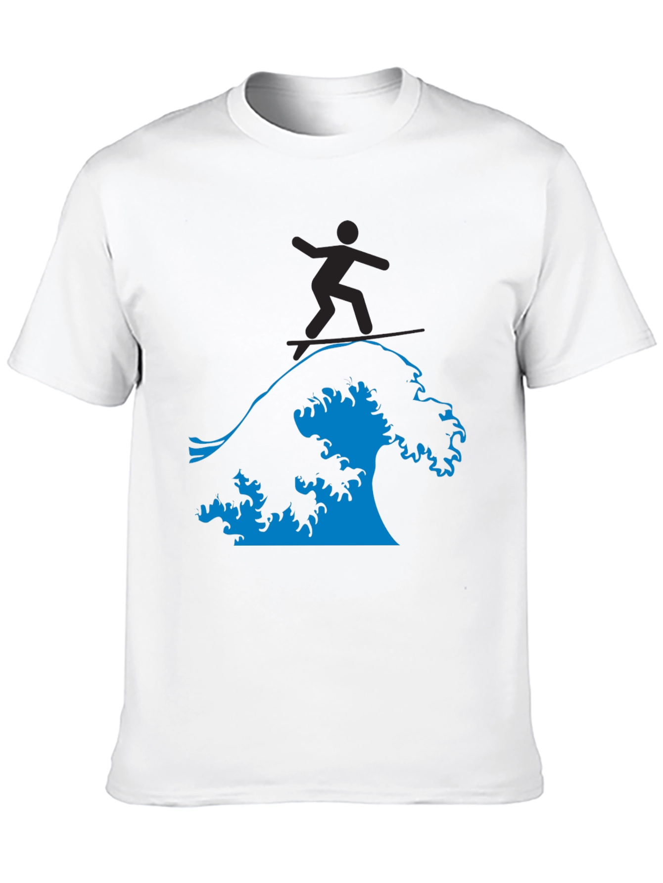 Surfing Wave Graphic Tee - Black
