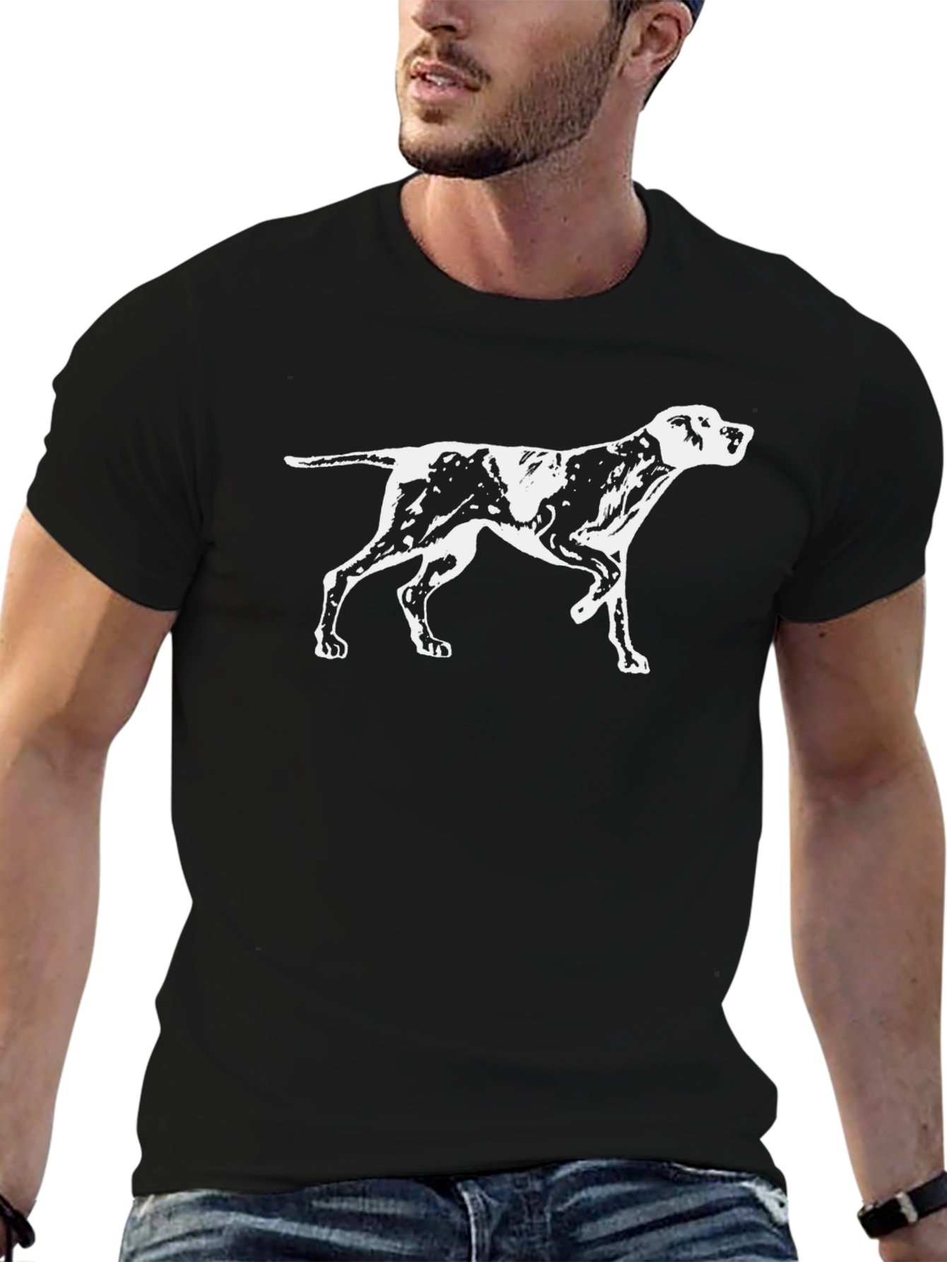 Pointer Dog Graphic Tee - Black