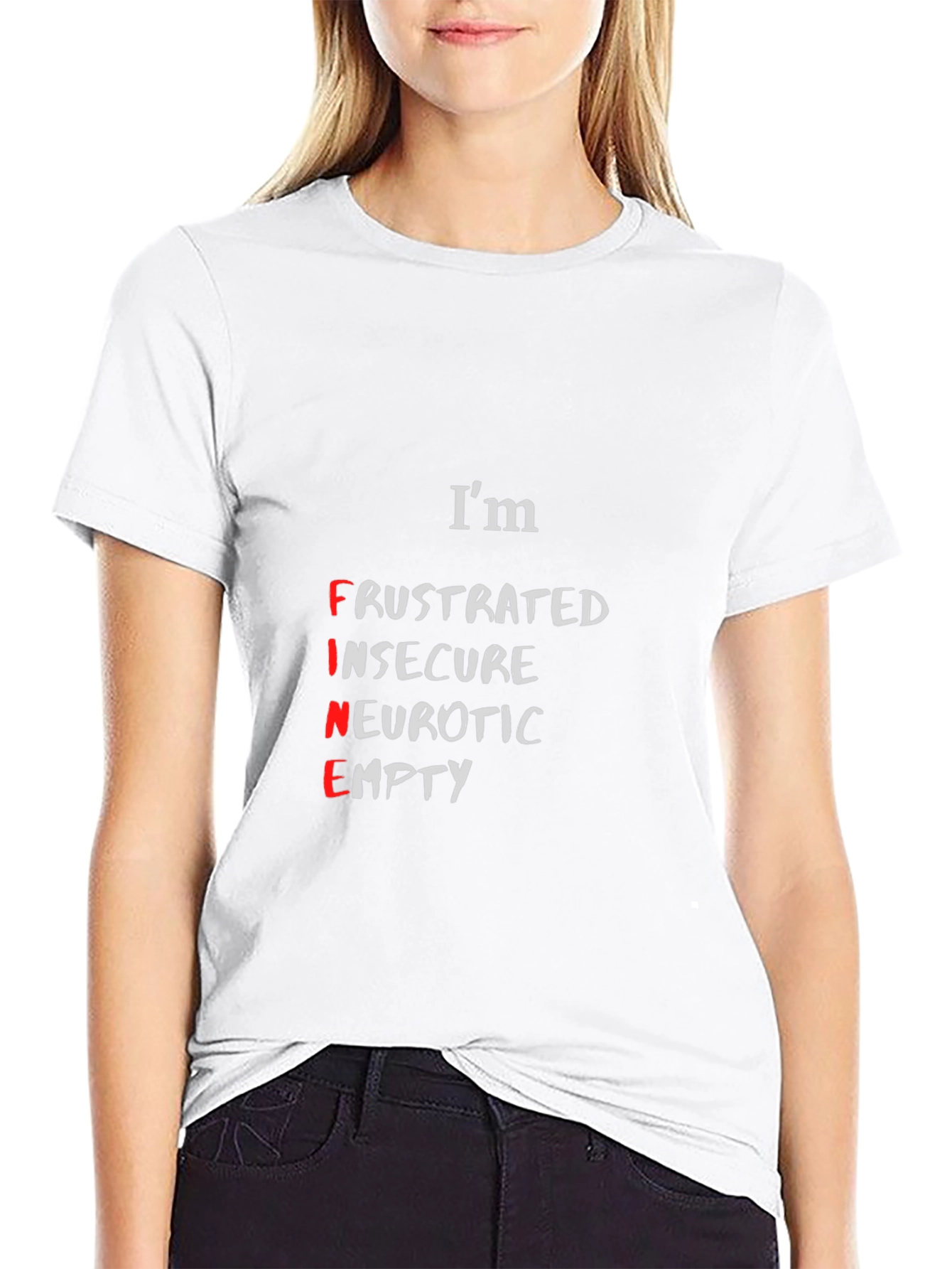 FINE Acronym Graphic Tee - Frustrated Insecure Neurotic Empty