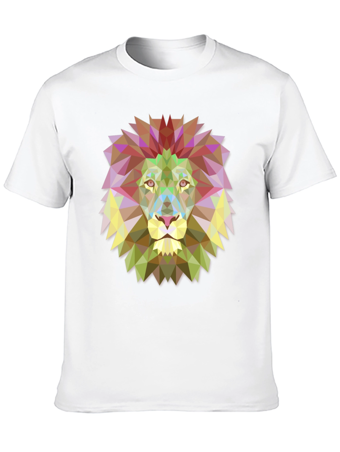 Geometric Lion Graphic Black Tee