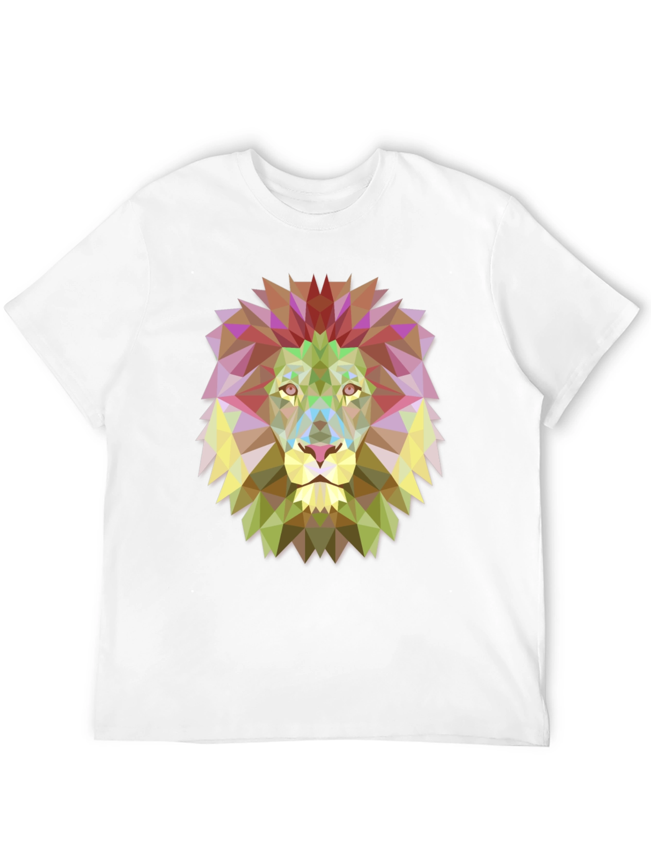Geometric Lion Graphic Black Tee
