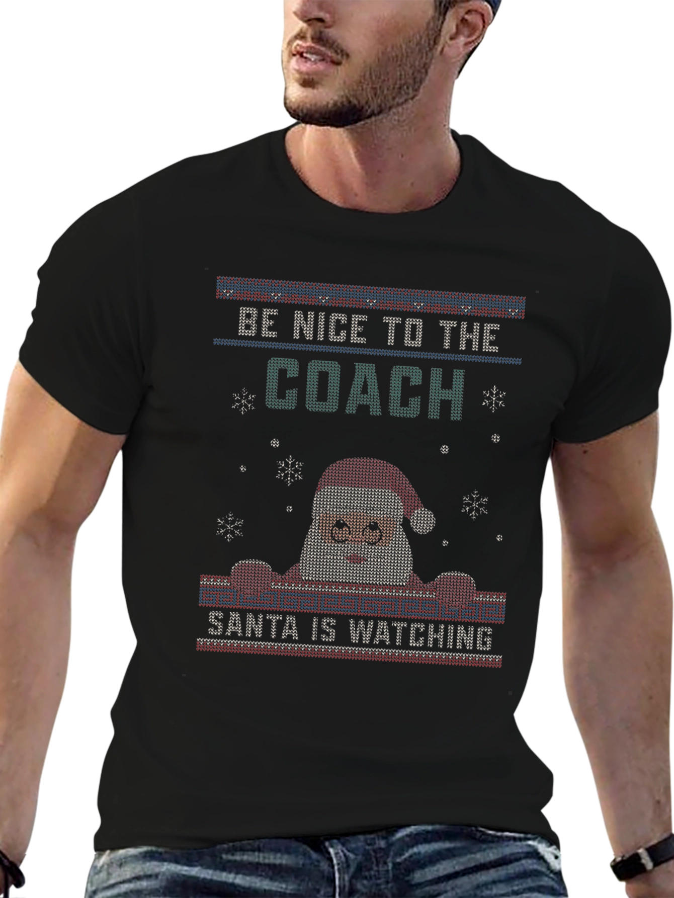 Funny Coach Santa Ugly Christmas Sweater T-Shirt