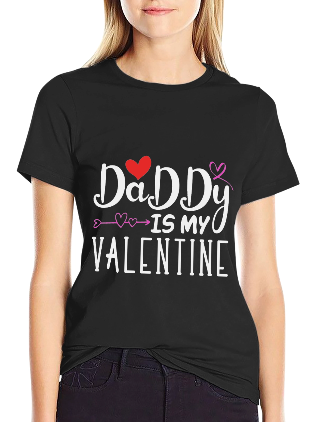 Daddy is My Valentine T-Shirt - Black
