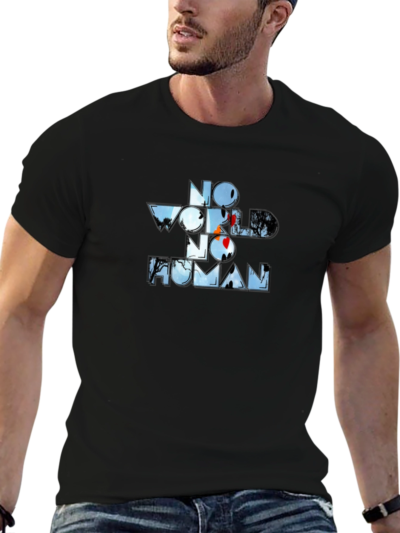 No World No Human Graphic Tee - Black