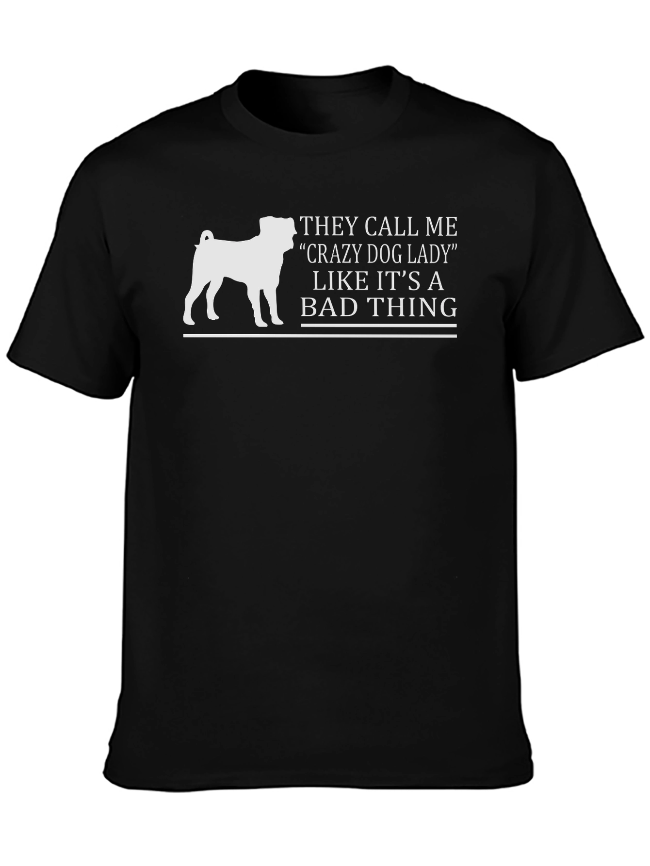 Crazy Dog Lady T-Shirt - Black Tee