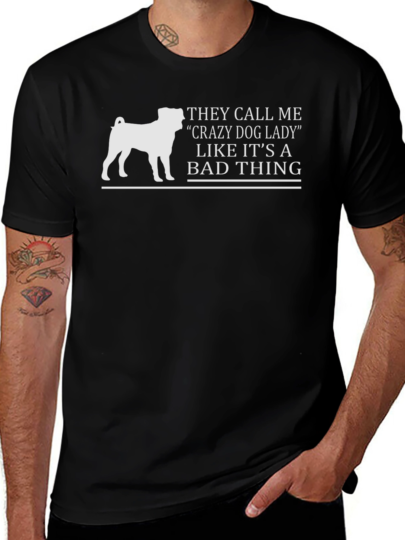 Crazy Dog Lady T-Shirt - Black Tee