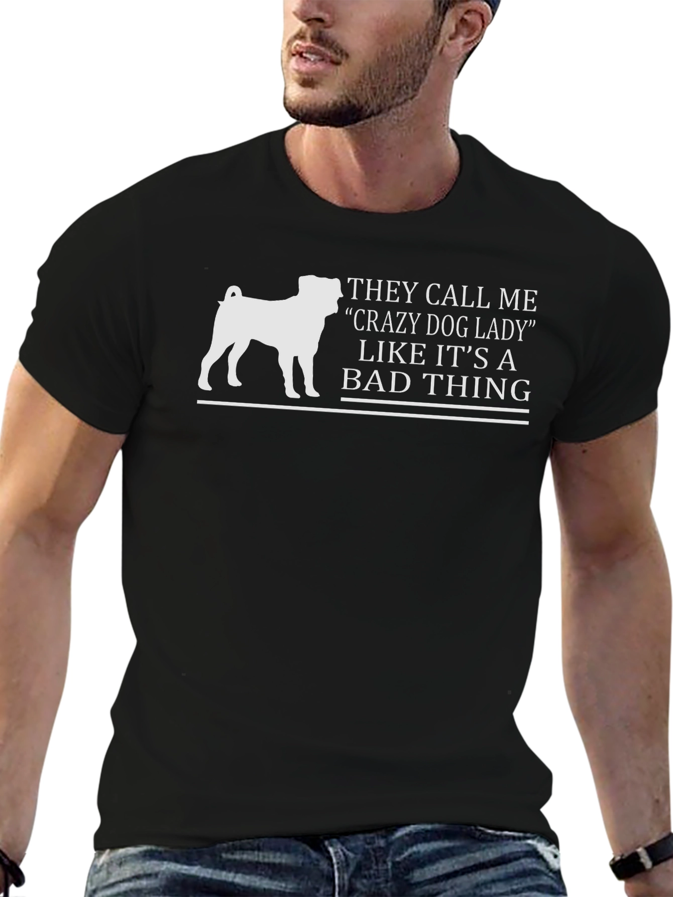 Crazy Dog Lady T-Shirt - Black Tee