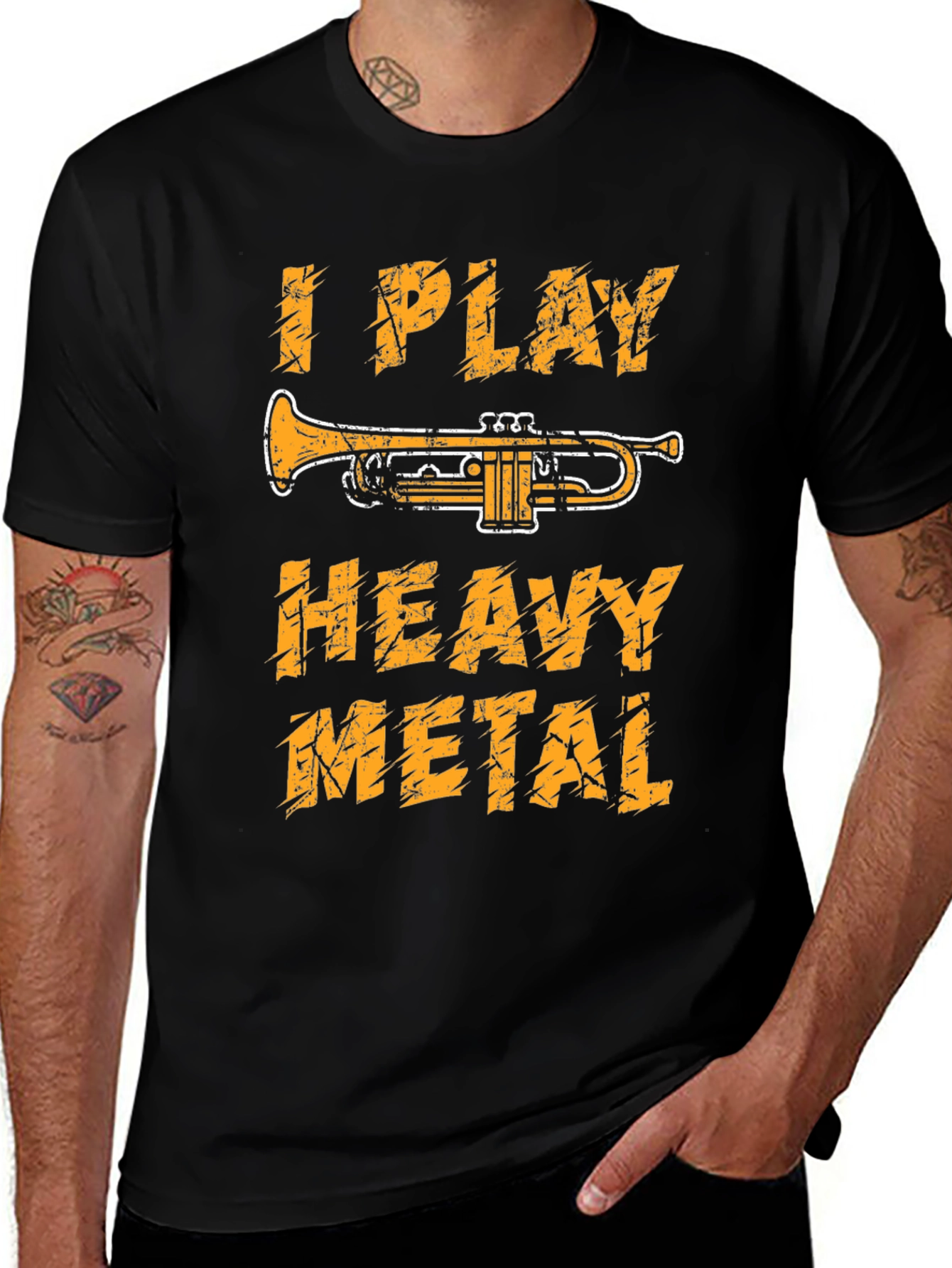 I Play Heavy Metal Trumpet Graphic Tee