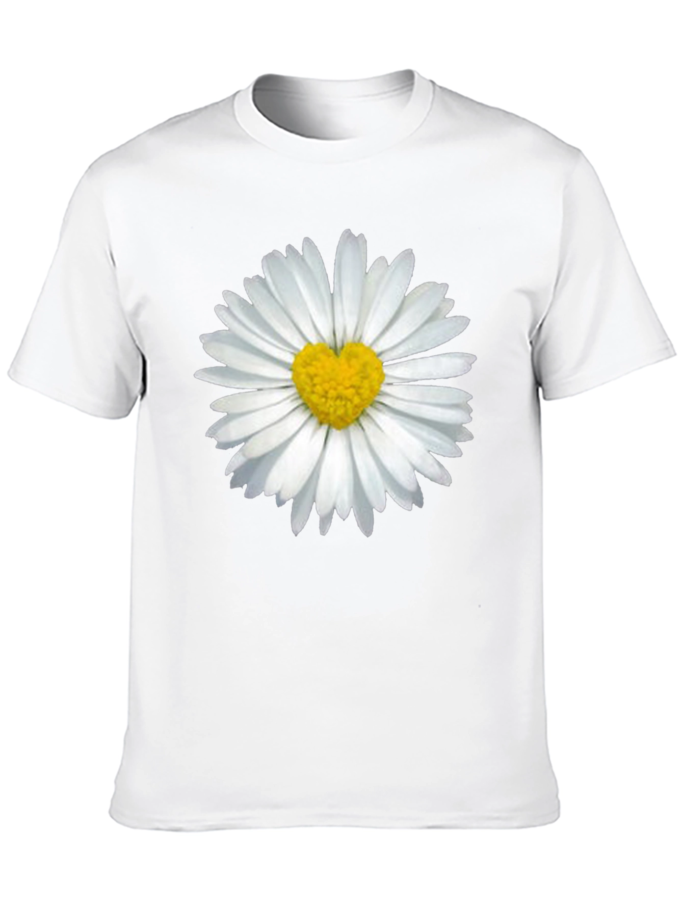 Daisy Heart T-Shirt - Black Casual Tee