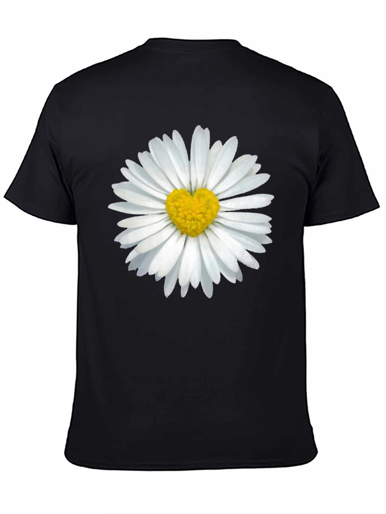 Daisy Heart T-Shirt - Black Casual Tee