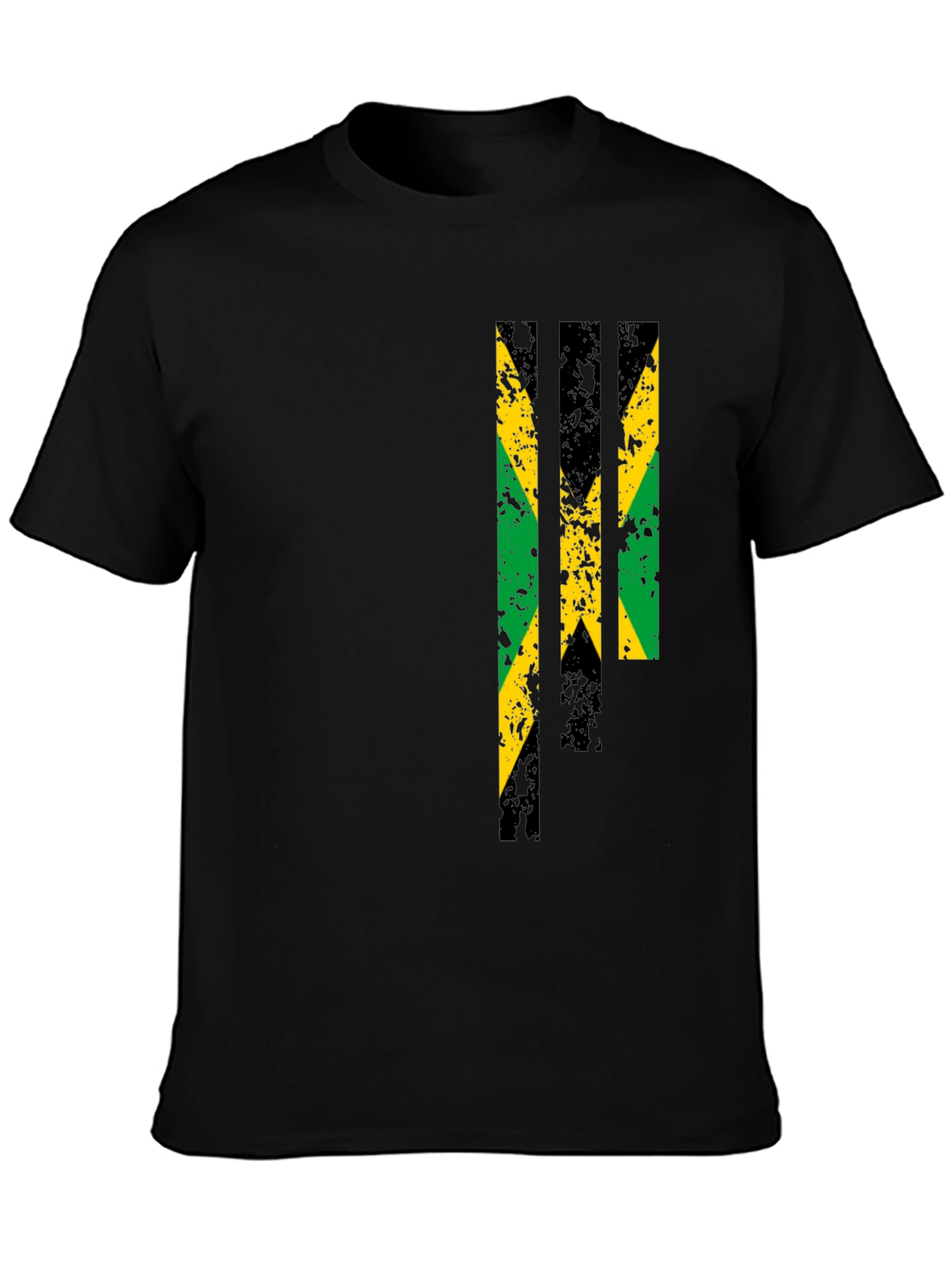 Jamaica Flag Graphic Print Black T-Shirt