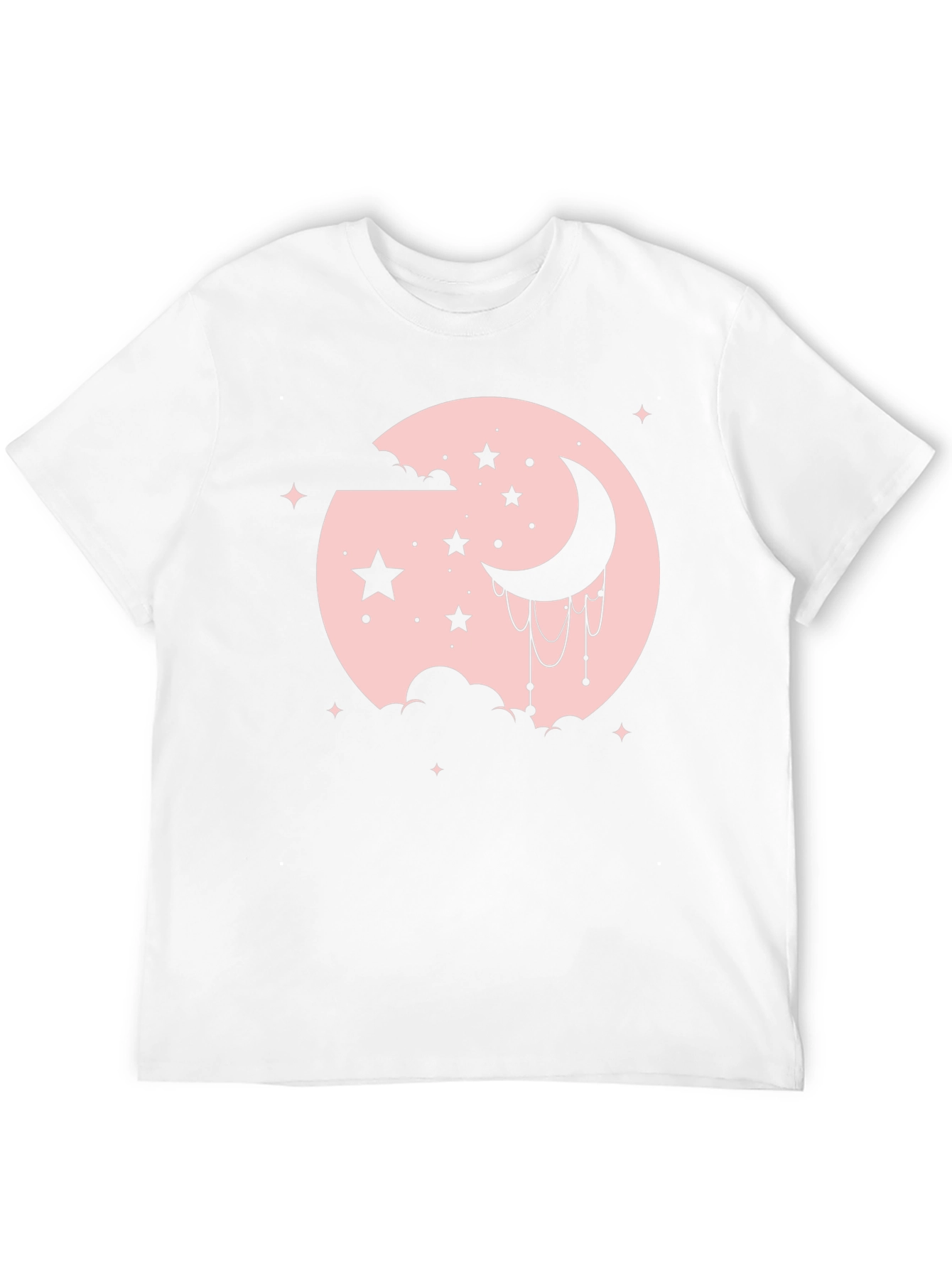 Celestial Moon & Stars Graphic Tee - Black