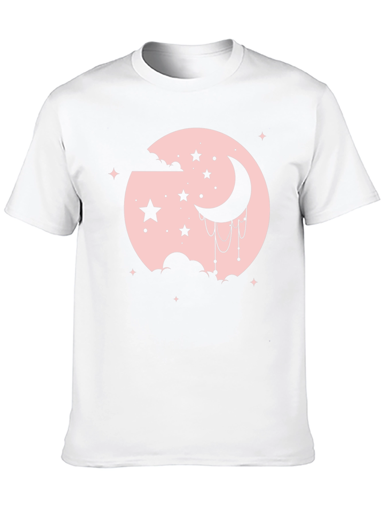 Celestial Moon & Stars Graphic Tee - Black