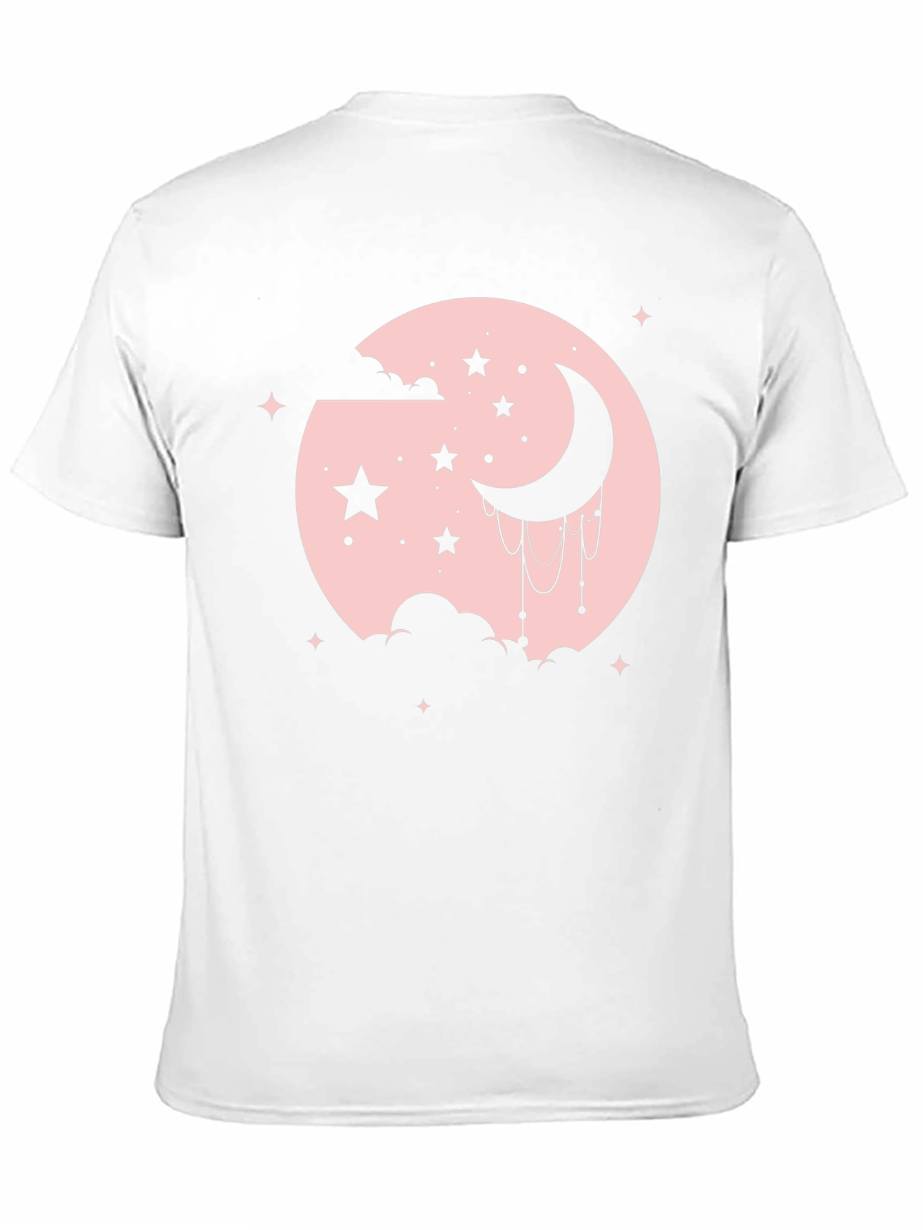 Celestial Moon & Stars Graphic Tee - Black