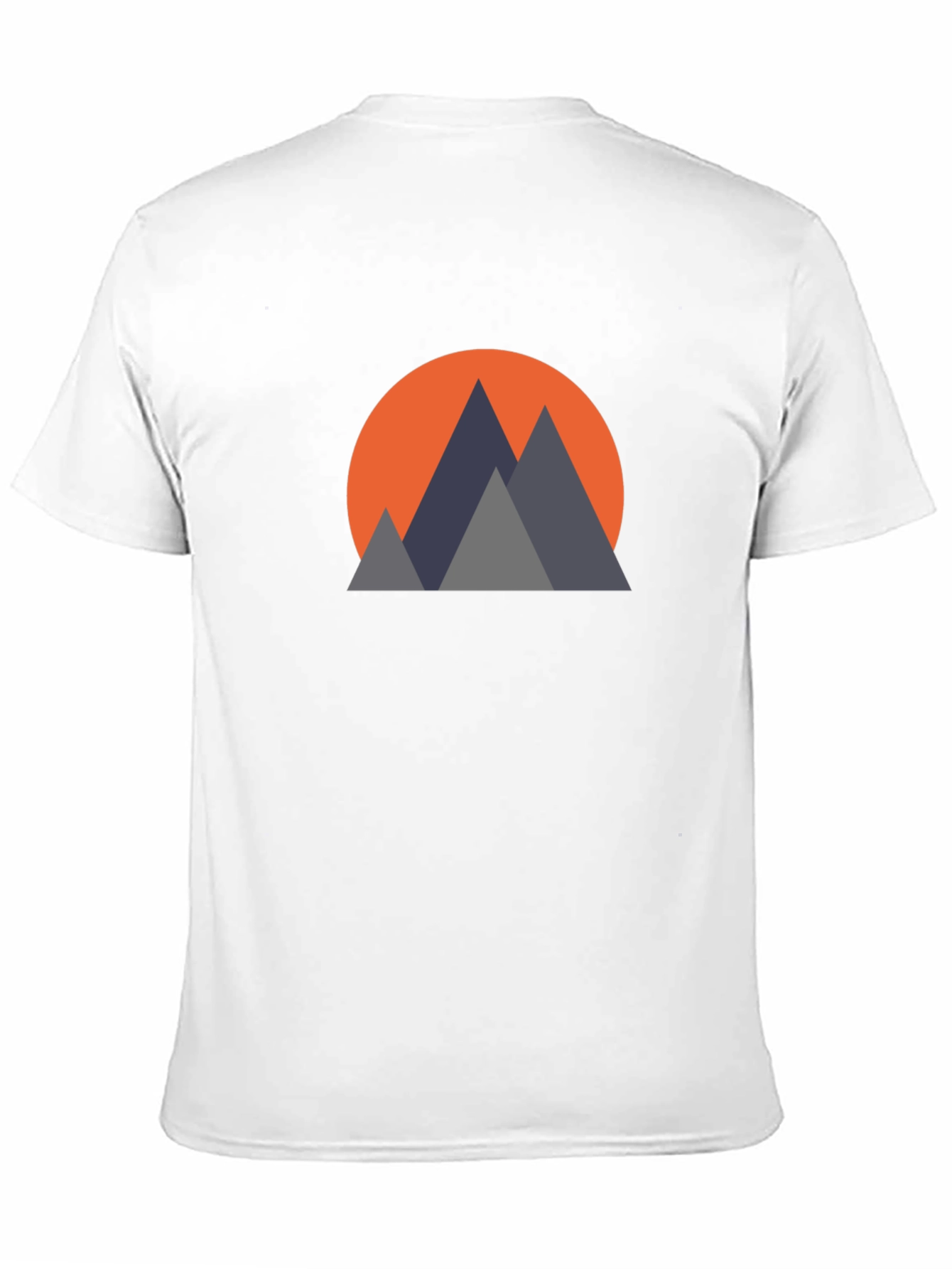 Geometric Mountain Sunset Graphic Tee - Black