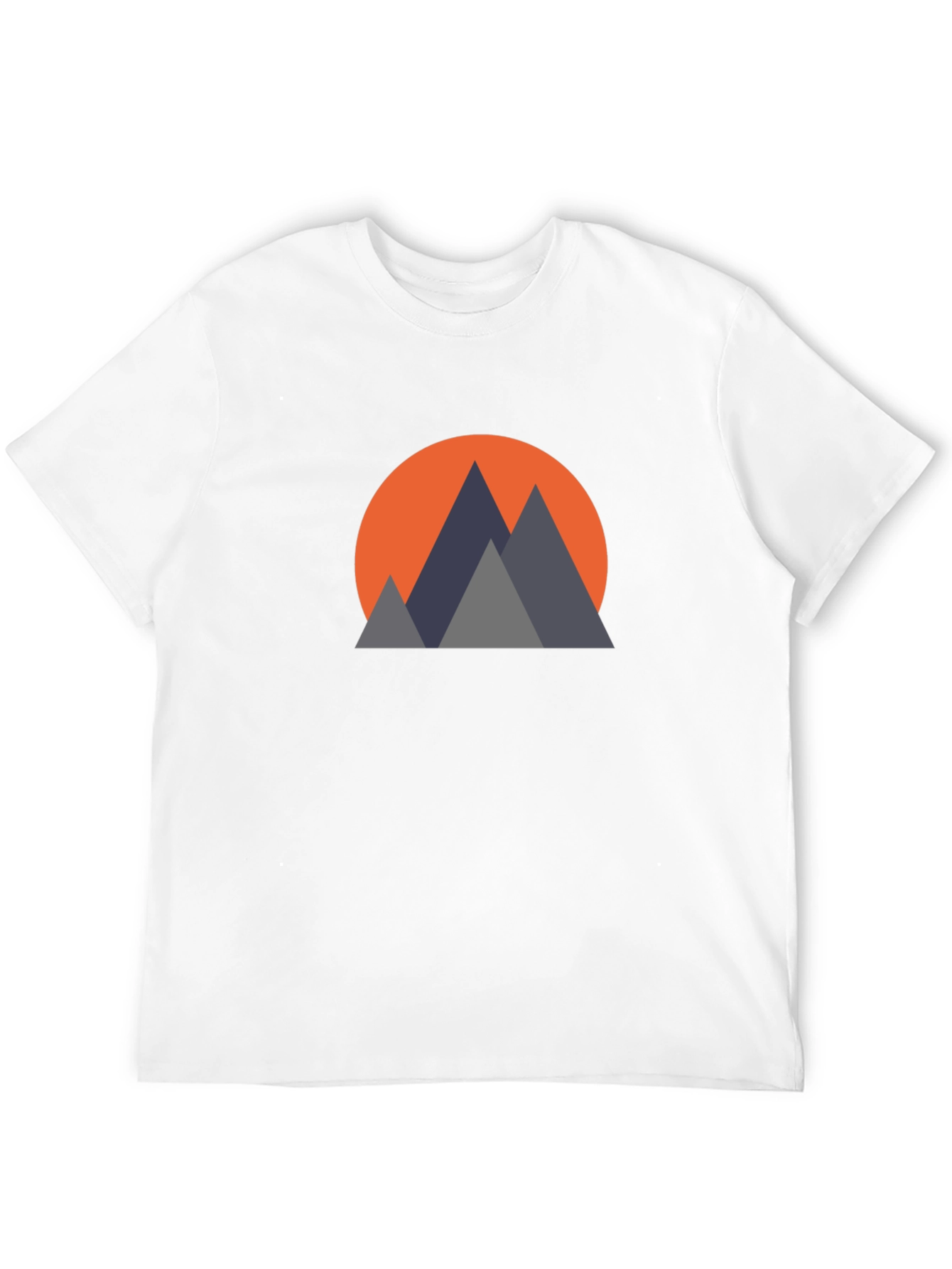 Geometric Mountain Sunset Graphic Tee - Black