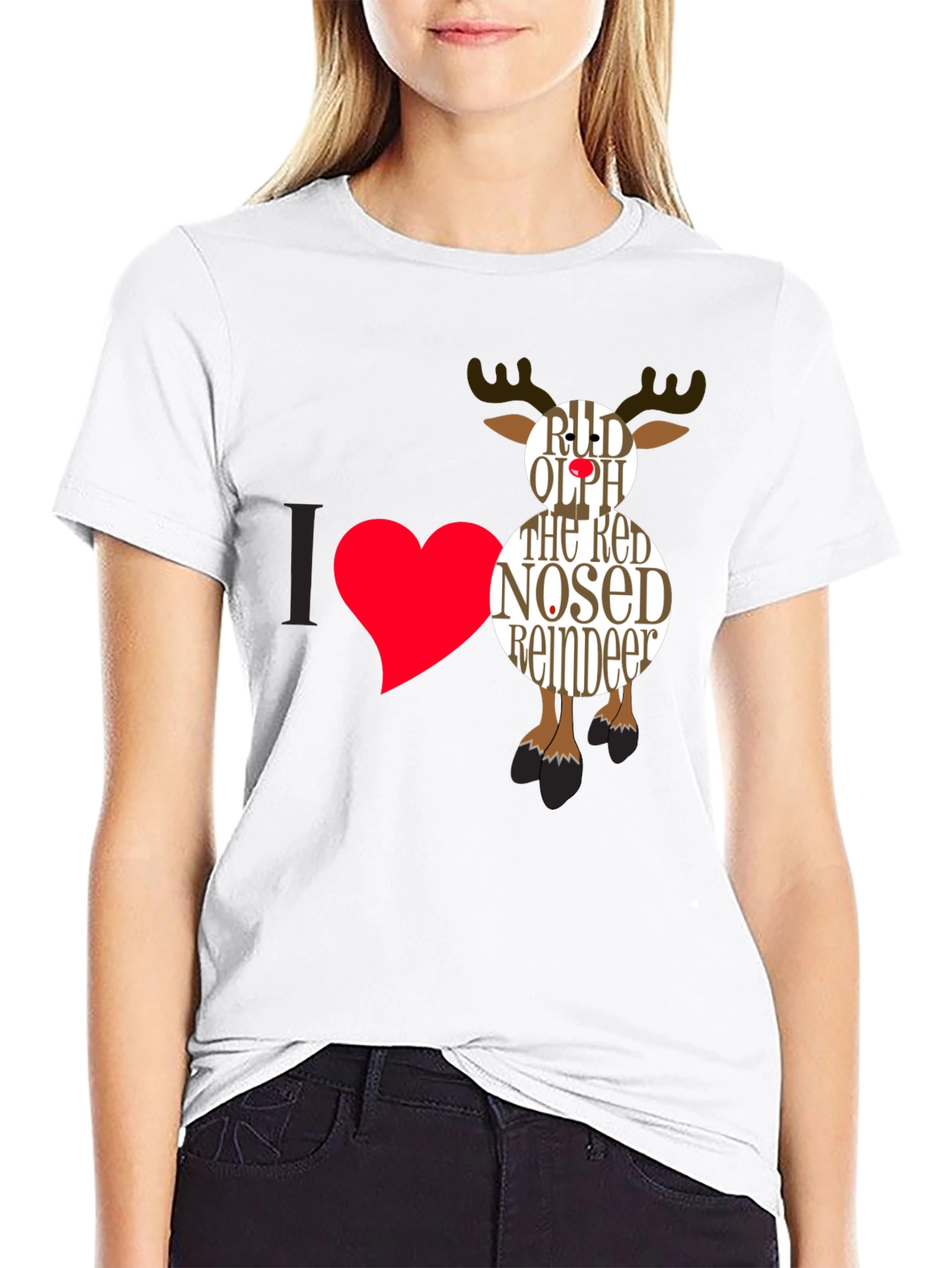 Rudolph Reindeer Graphic Tee - Holiday Cheer