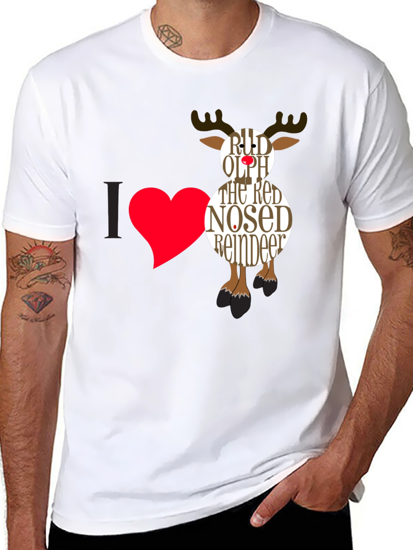 Rudolph Reindeer Graphic Tee - Holiday Cheer