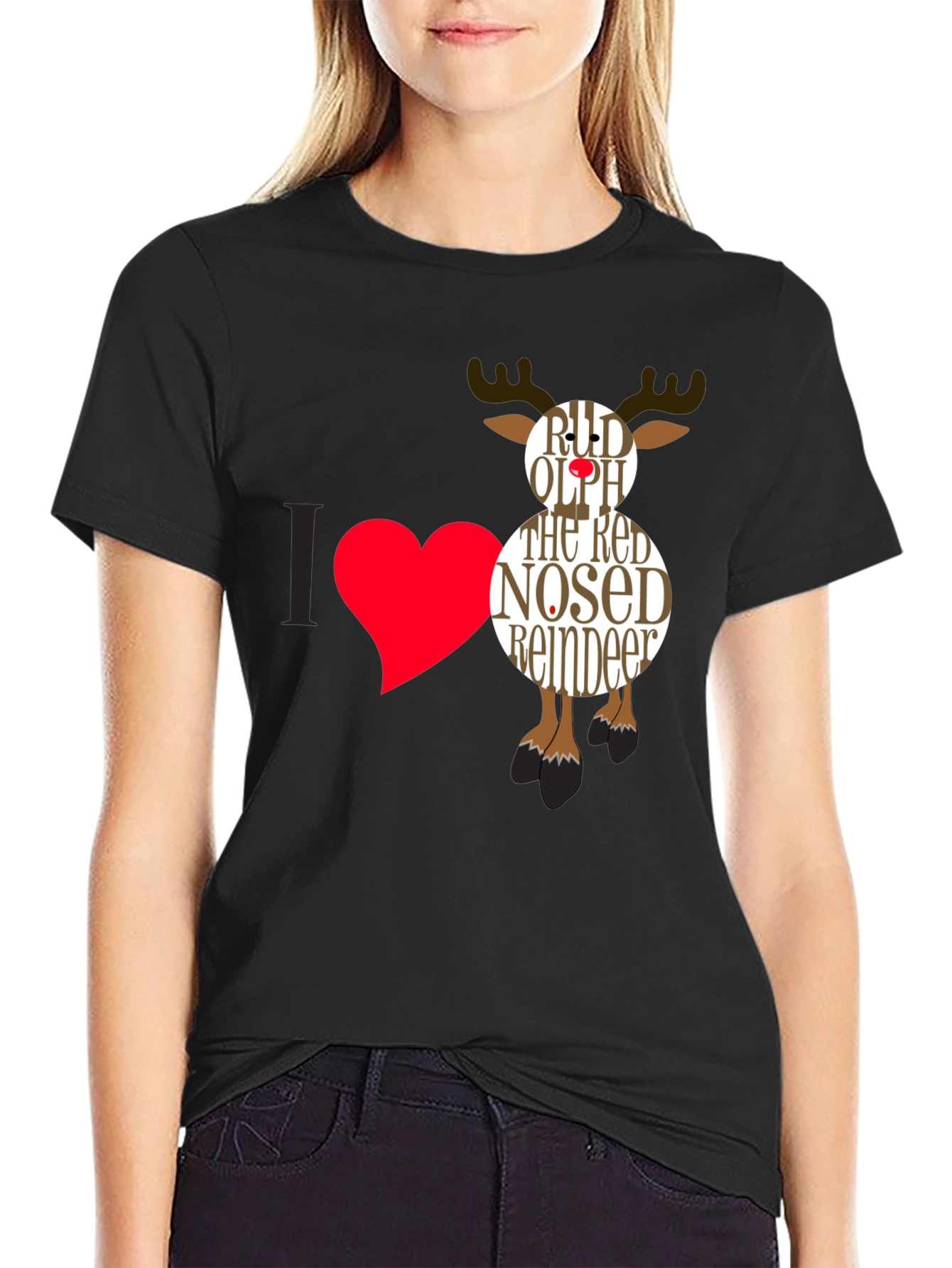 Rudolph Reindeer Graphic Tee - Holiday Cheer