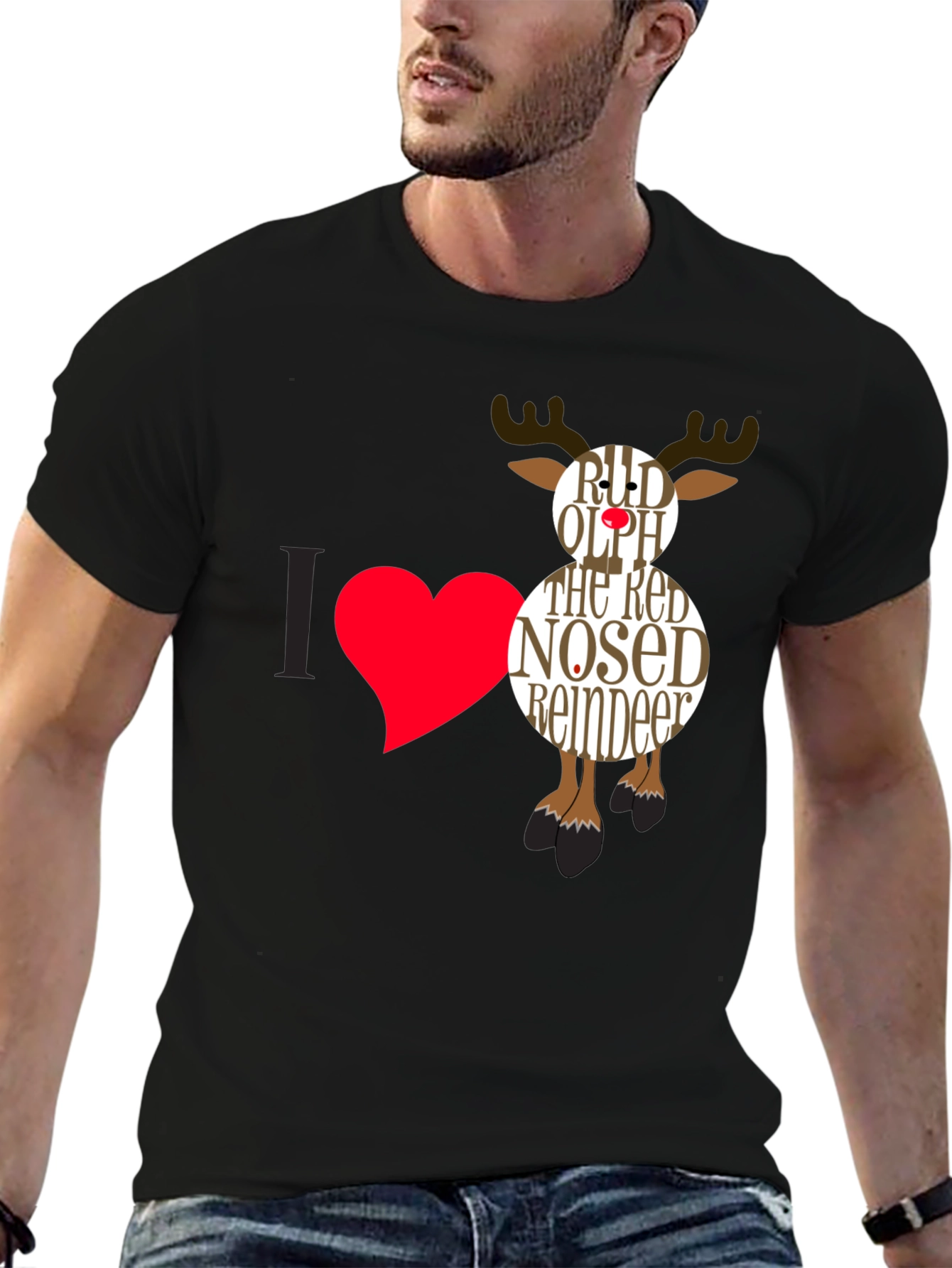 Rudolph Reindeer Graphic Tee - Holiday Cheer