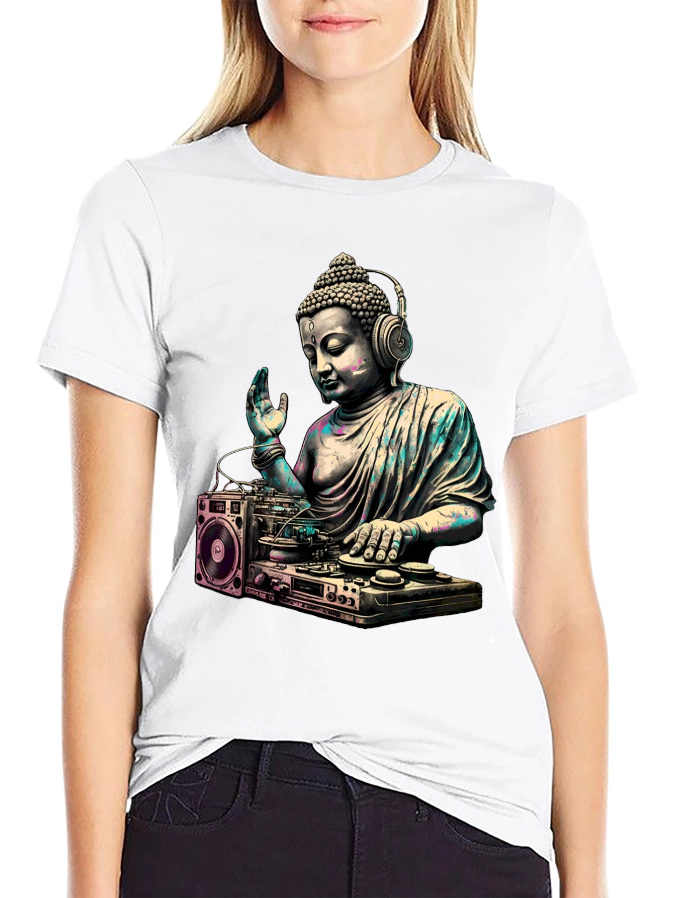 DJ Buddha Graphic Tee - Spiritual Music Lover