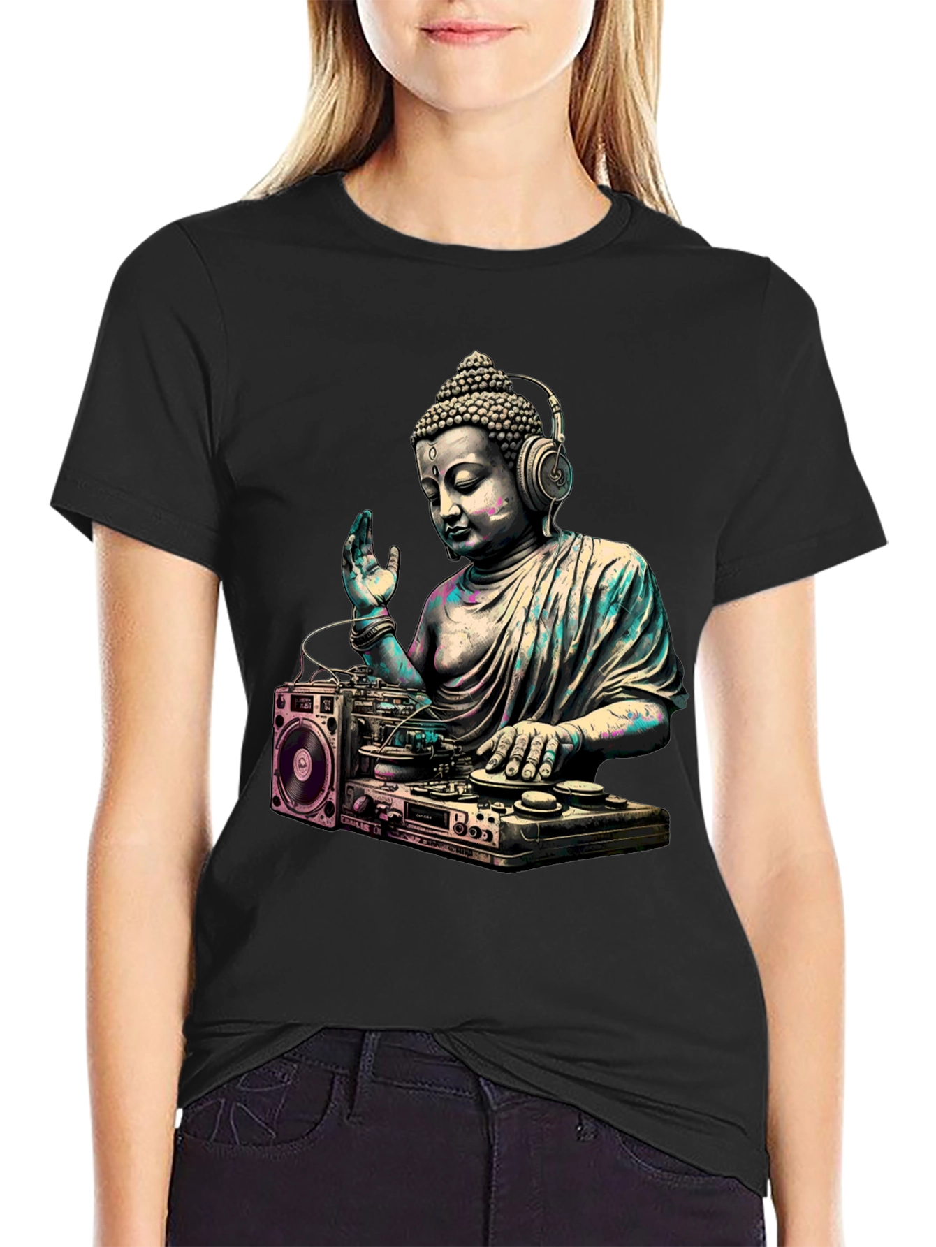 DJ Buddha Graphic Tee - Spiritual Music Lover