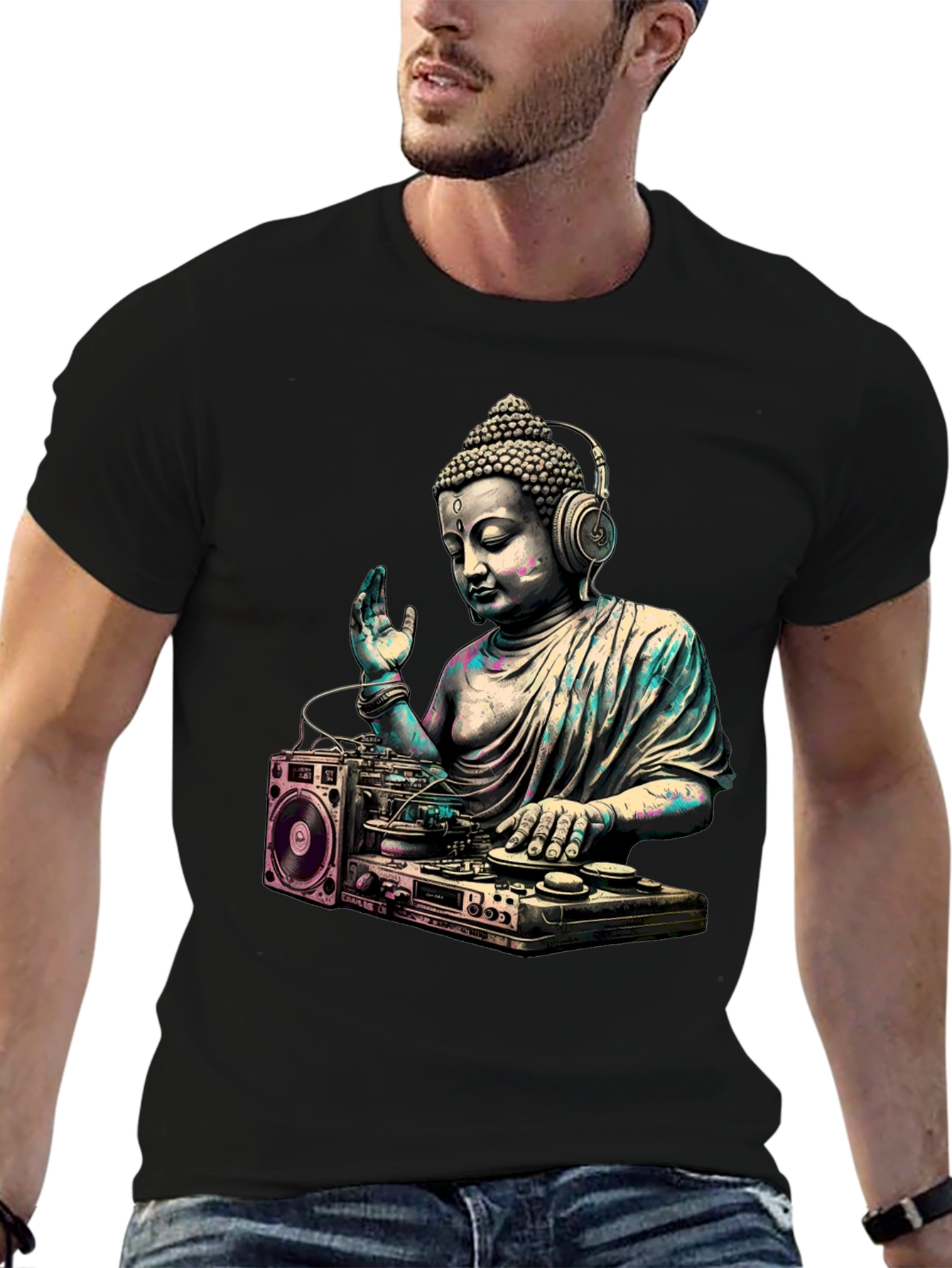 DJ Buddha Graphic Tee - Spiritual Music Lover