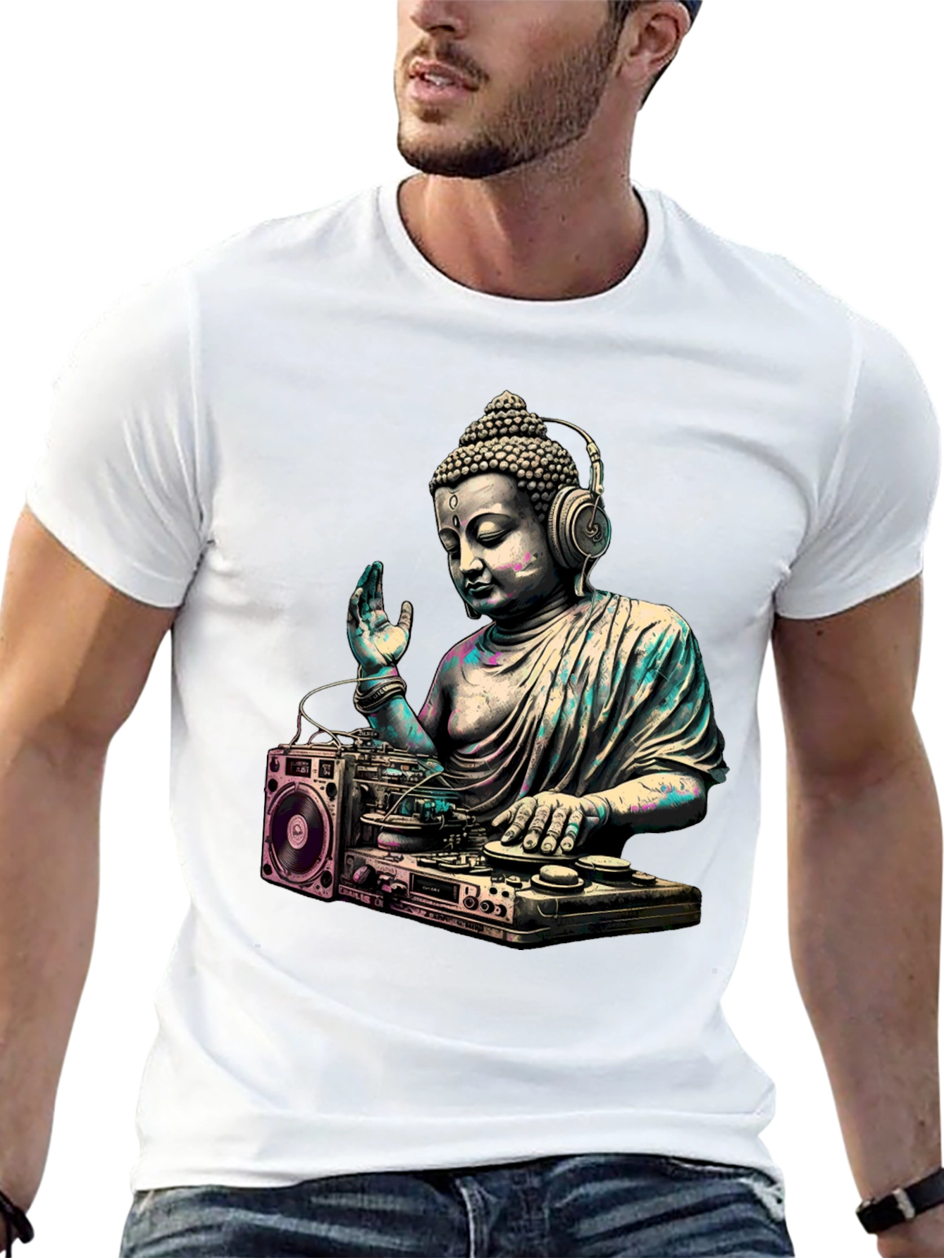 DJ Buddha Graphic Tee - Spiritual Music Lover