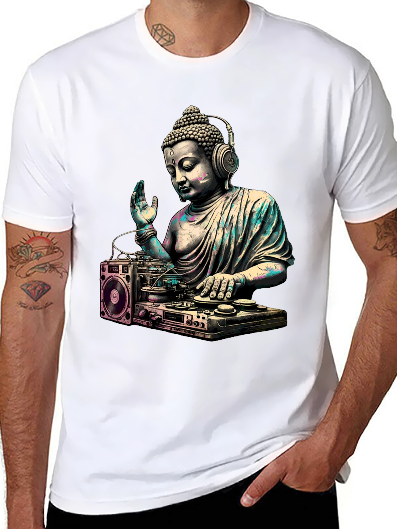 DJ Buddha Graphic Tee - Spiritual Music Lover