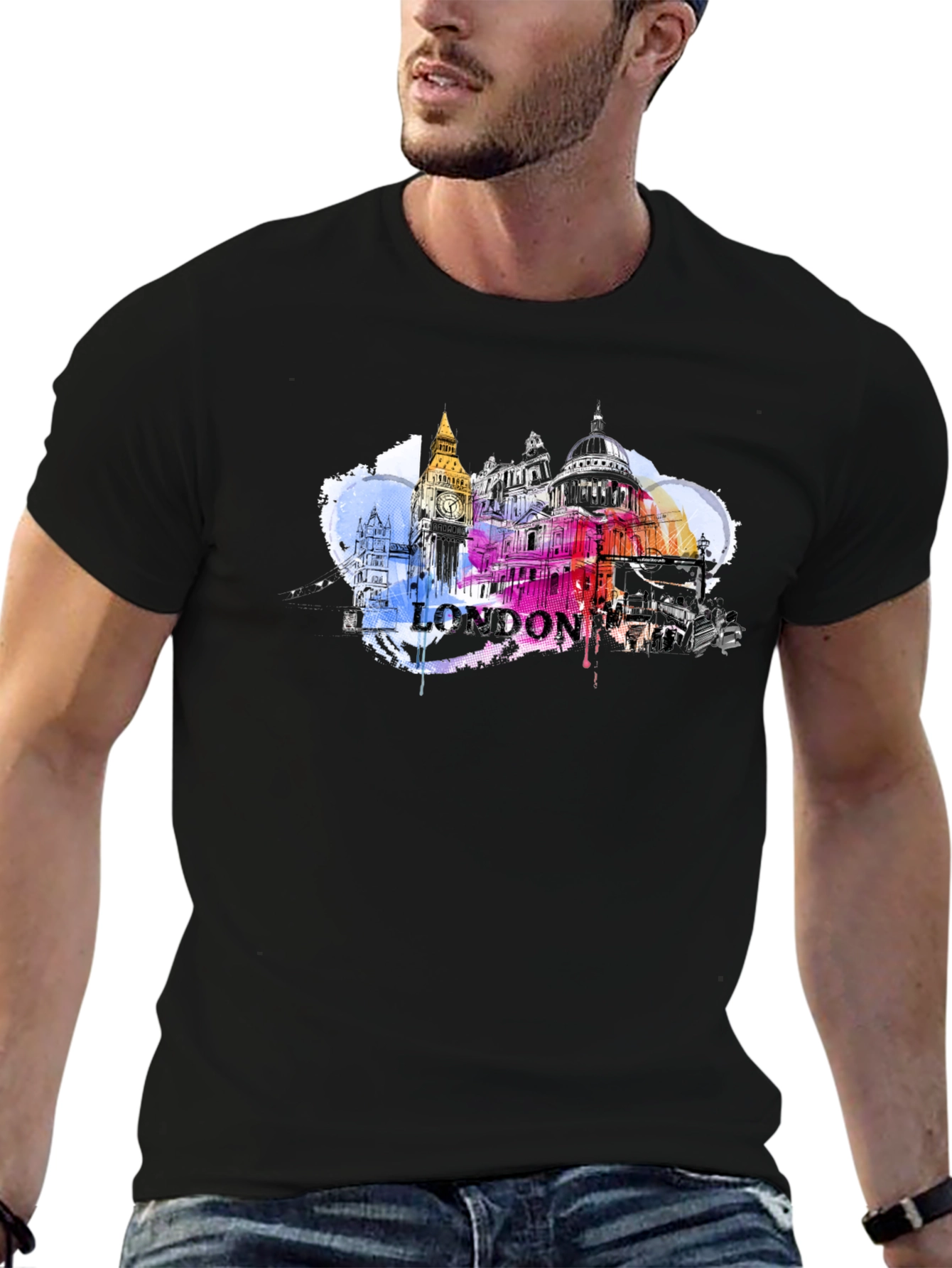 London Skyline Graphic Tee - Stylish Mens T-Shirt