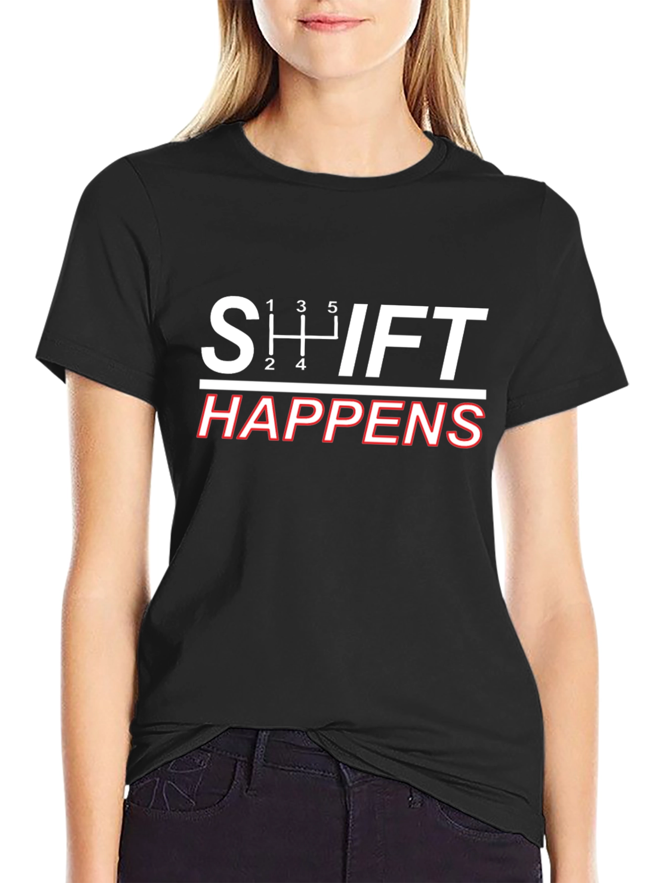 Shift Happens Black Graphic Tee - Gearhead Humor