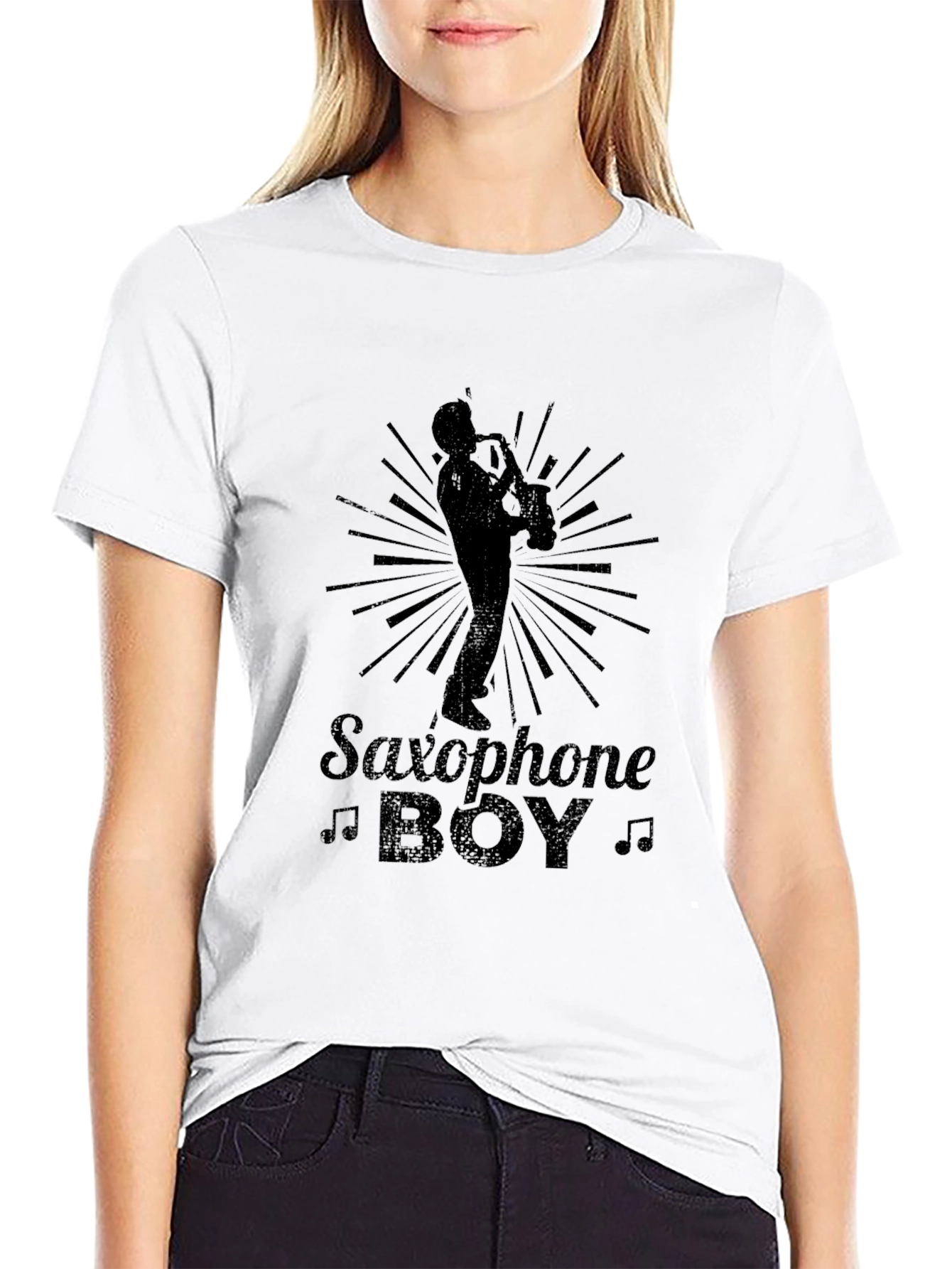 Saxophone Boy Graphic Tee - Cool Musician T-Shirt